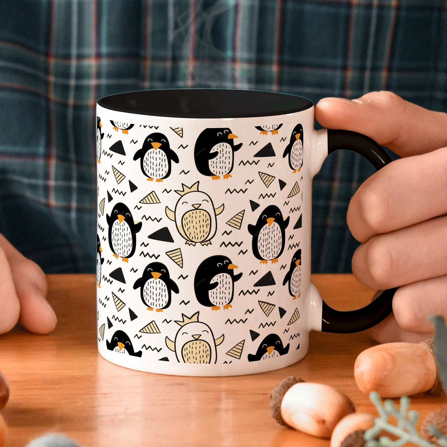 Hand drawn penguin doodle pattern 330 ml Coffee Mug