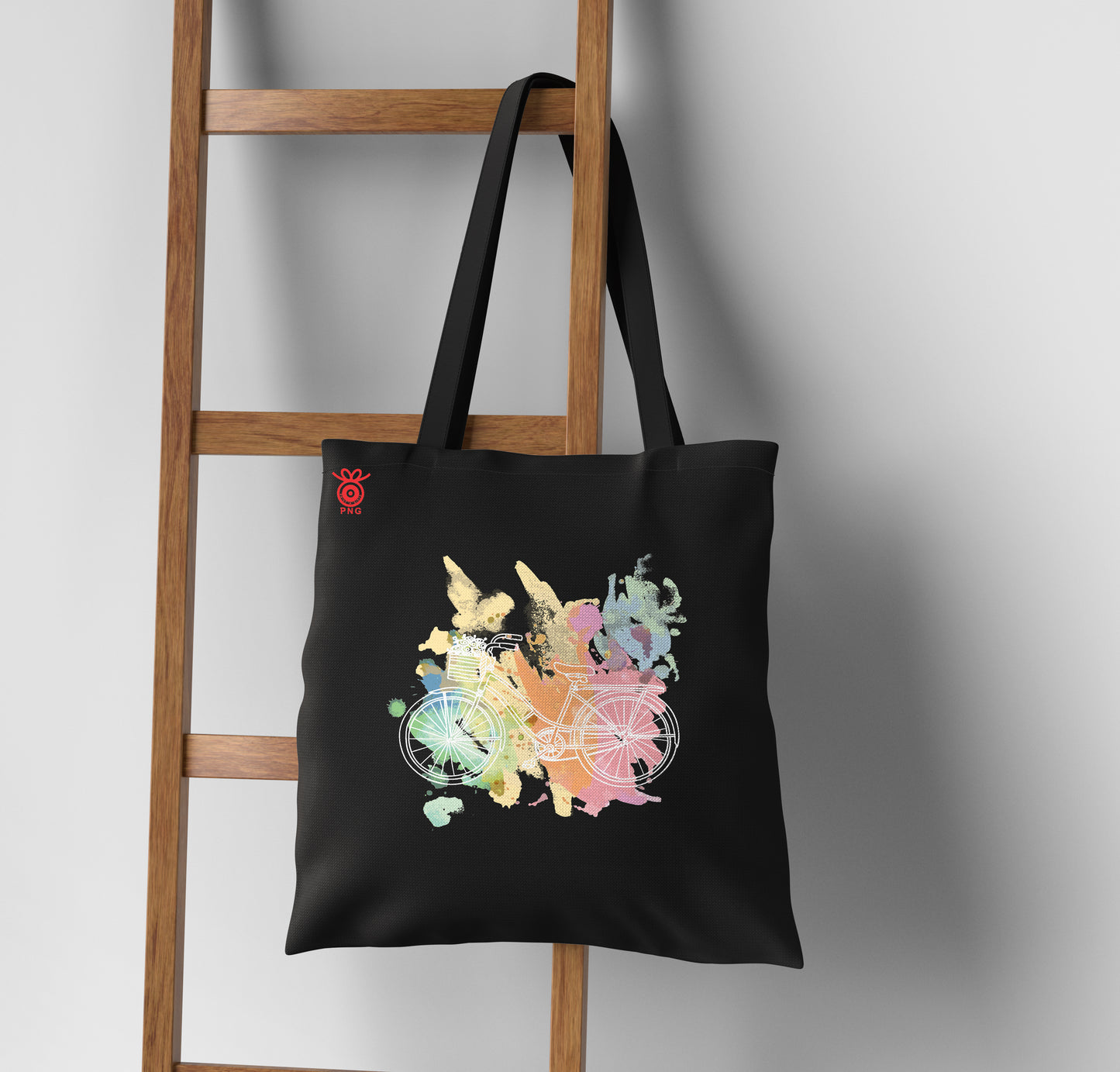 Bicycle With Flowers Design Tote Bag (14 X 16 Inches) For Shopping, College, Travel