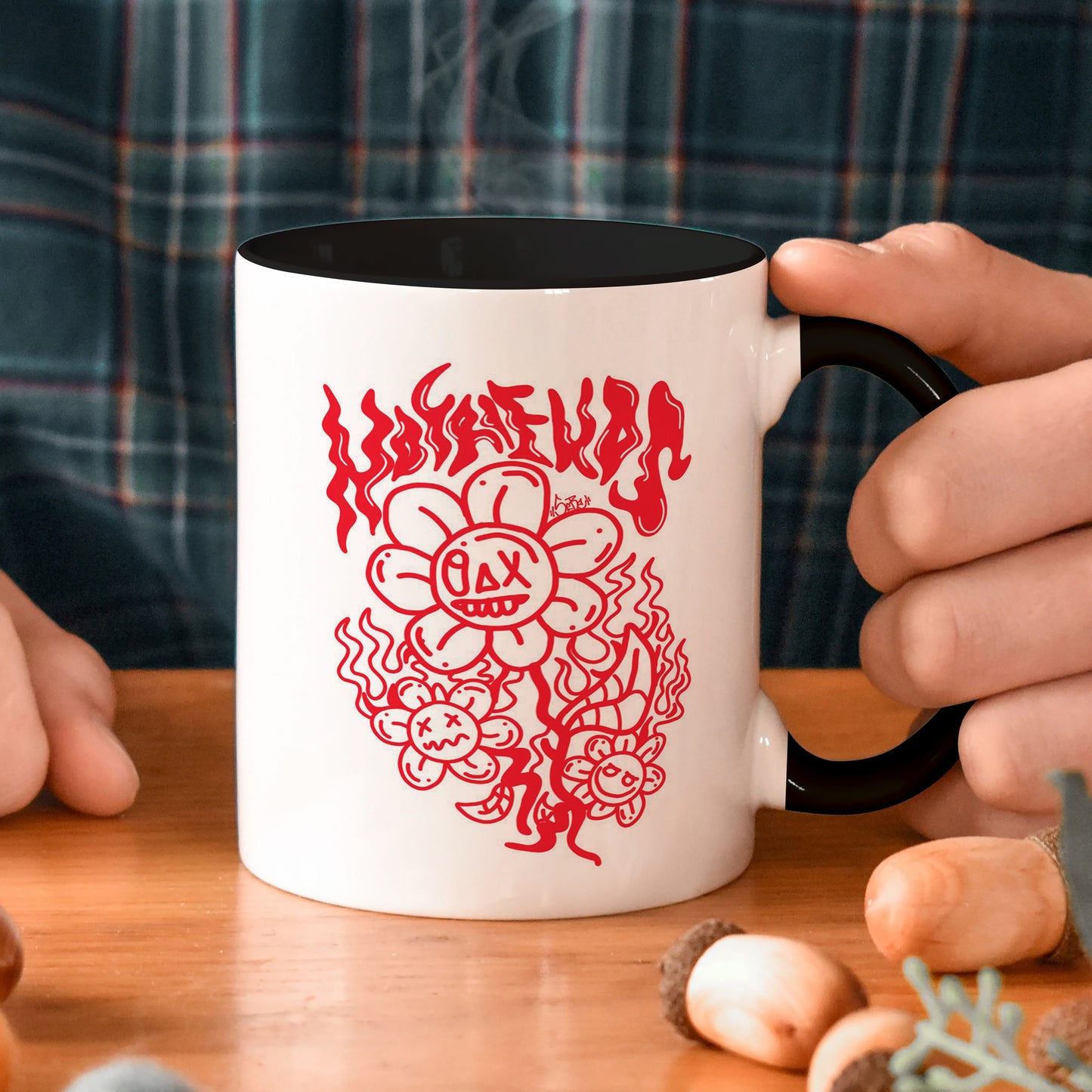 Flaming Bloom Edgy Art Mug 330 ml Coffee Mug