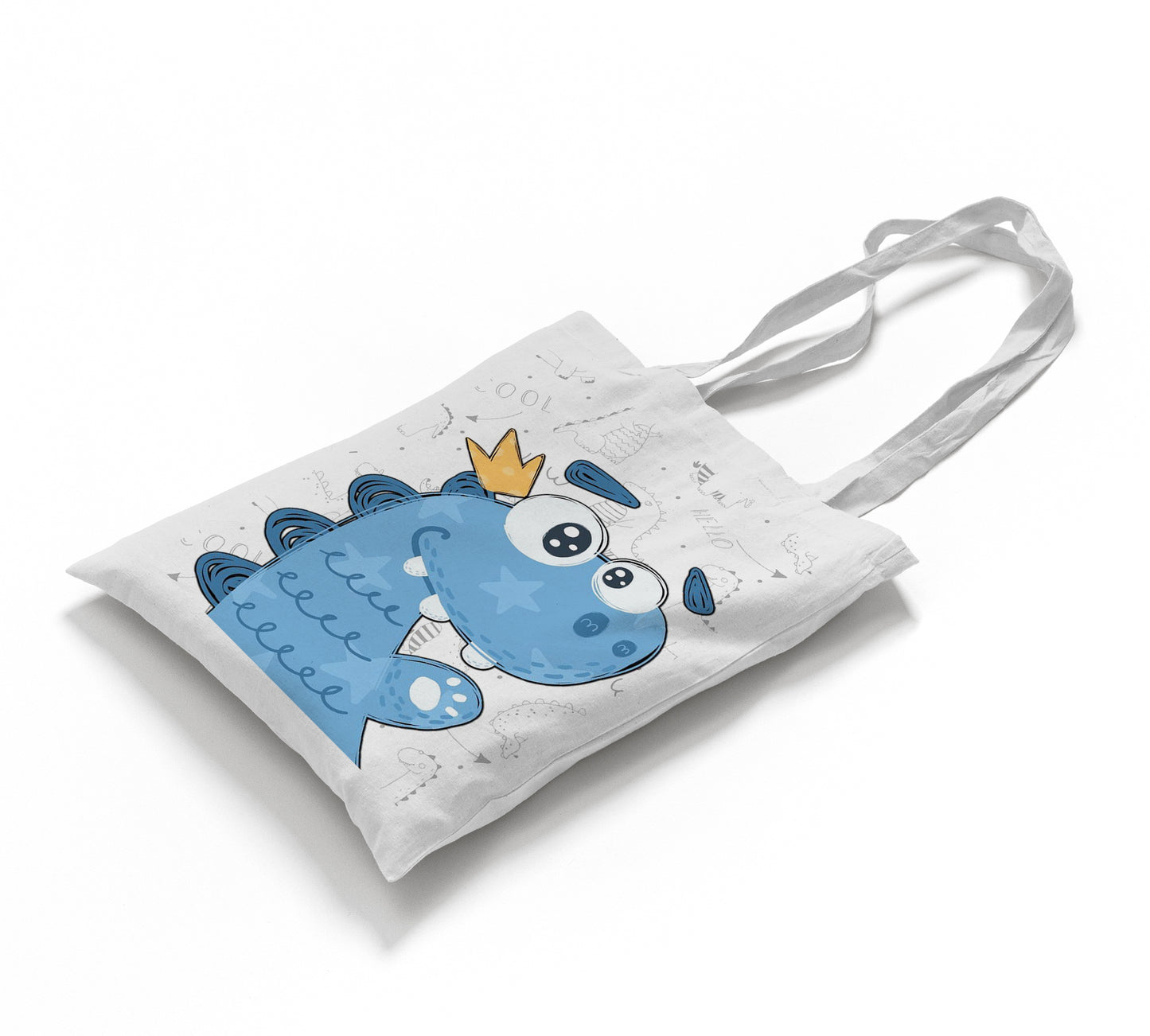Blue Dinosaur Design Tote Bag (14 X 16 Inches) Tote bag For Shopping, College, Travel