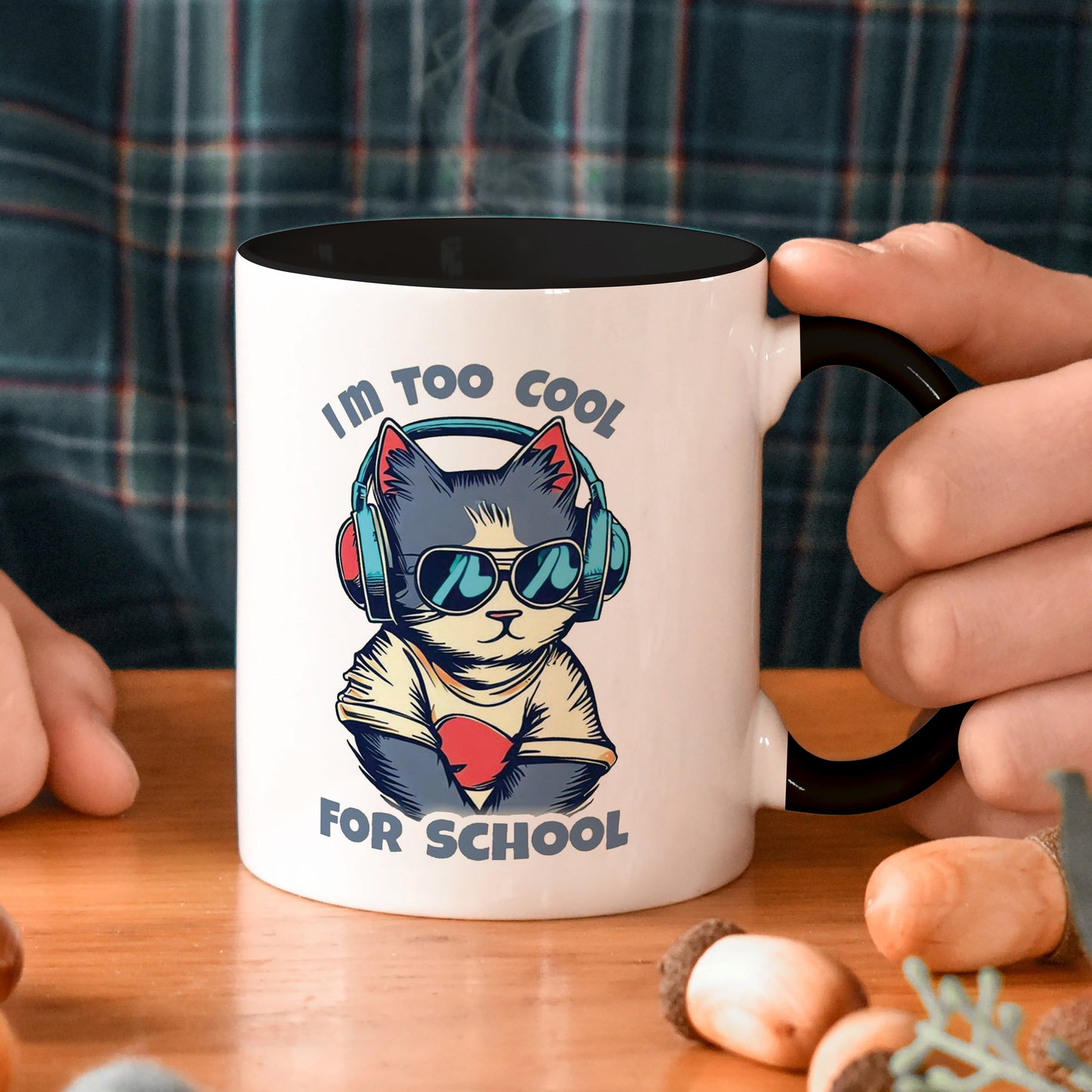 i am too cool for school design Black 330 ml Coffee Mug