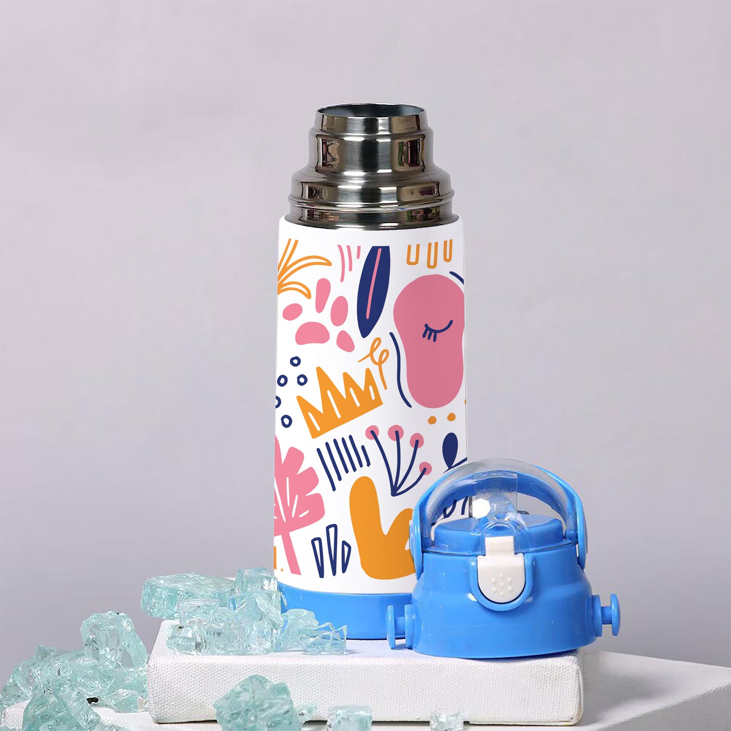 Hand drawn abstract organic shapes design 500ml kids Bottle