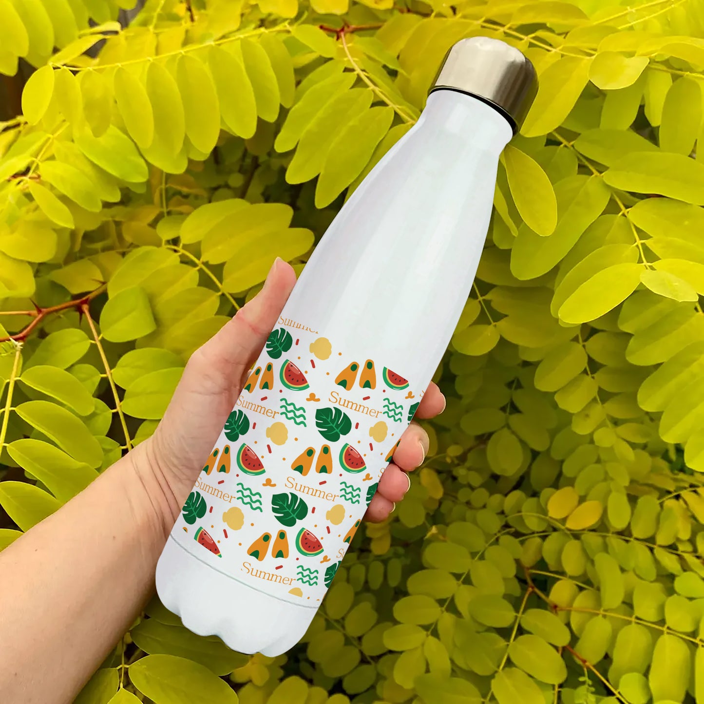 Summer fruit pattern Cola Bottle 500ml School Bottle, Picnic Bottle, Leak Proof