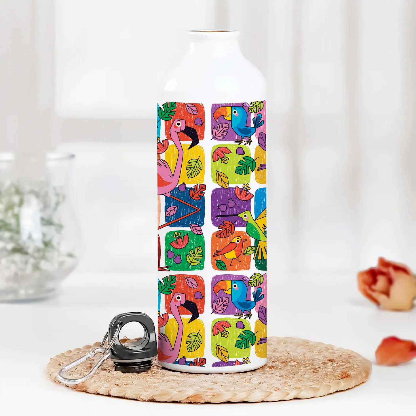 Childlike animals pattern design Printed Normal Sipper Water Bottle 750 ml For Gym, Yoga, Kids, Boys, Girls, Brother, Sister, Babies, Baby, Workout, Adults