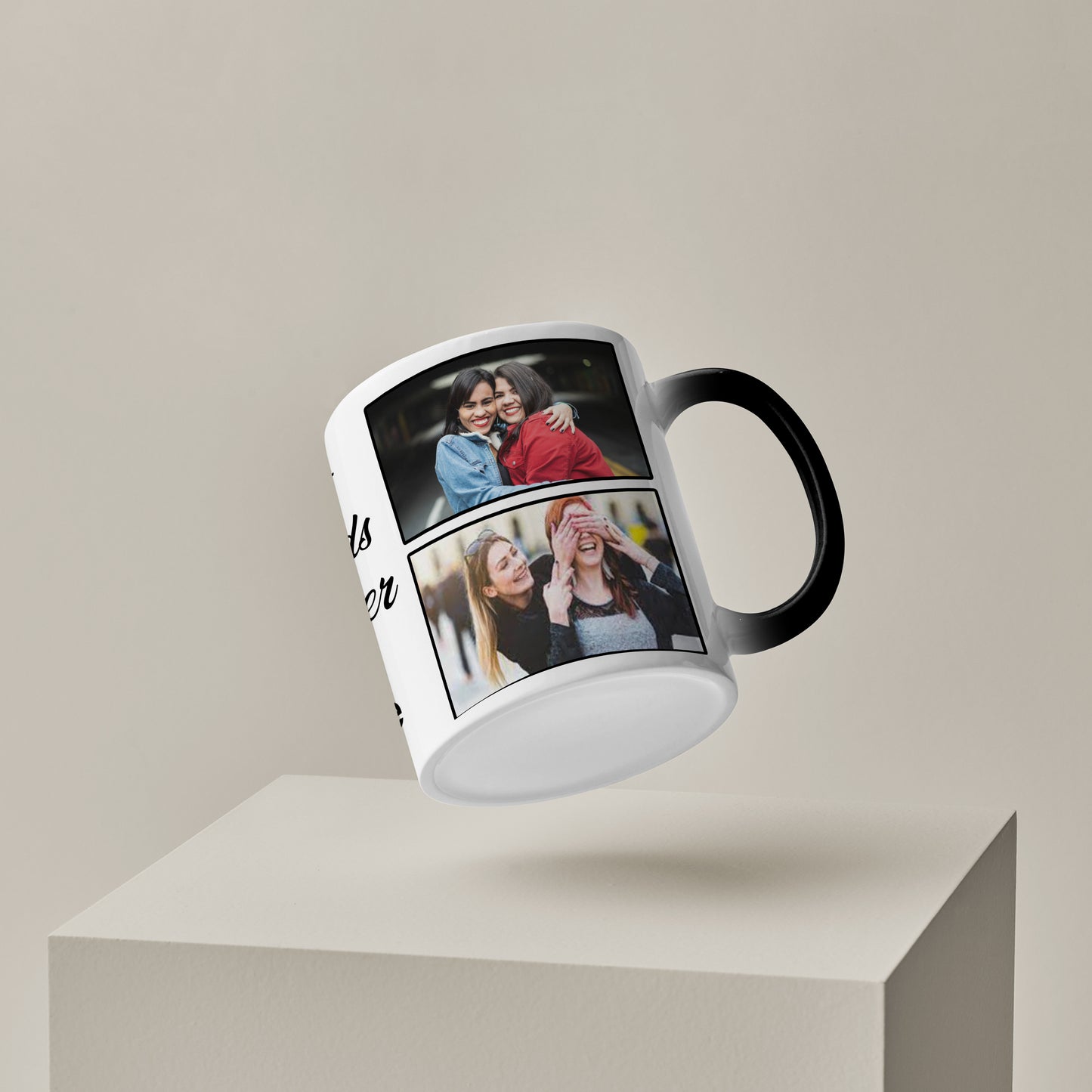 Best Friend forever customized add four photos magic mug 330 ml Coffee Mug