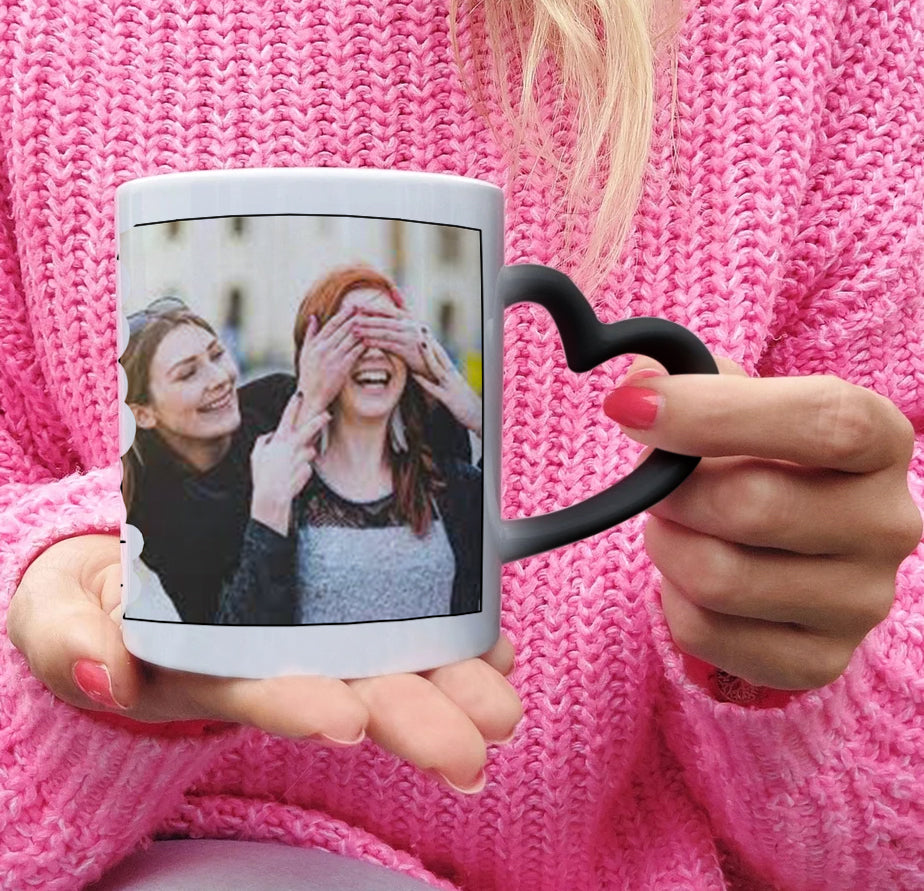 Best Friend forever personalized Add two photos magic mug 330 ml Coffee Mug