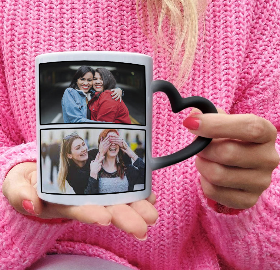 Best Friend forever personalized add four photos magic mug 330 ml Coffee Mug