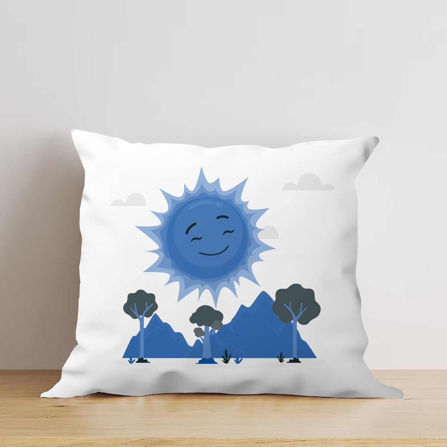 Happy Sun illustration Art Design Cushion (12x12 inches) Pack of 1