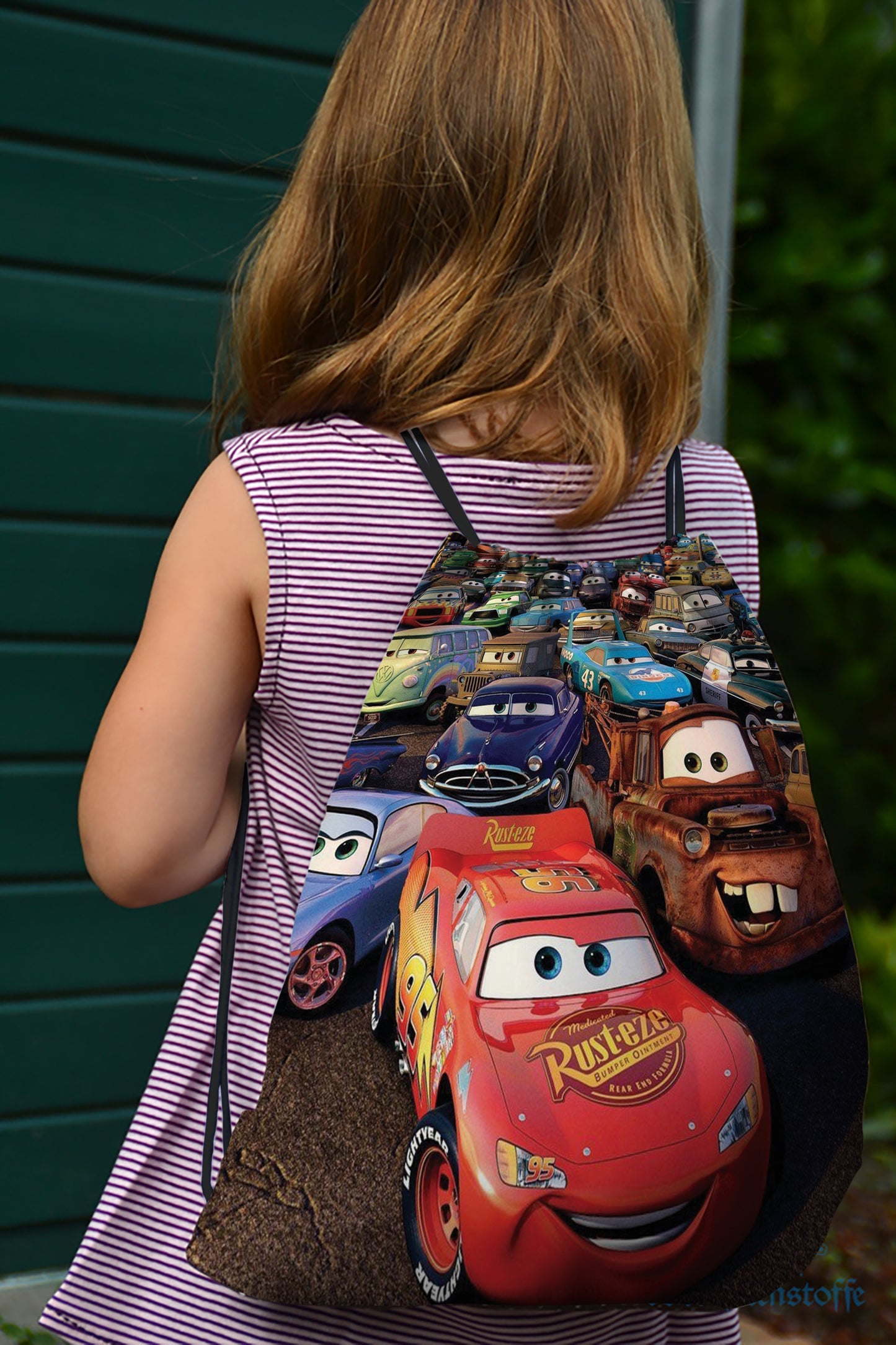 Cars Anime Pattern Polyester String Backpack Bags for kids for Gym, Yoga, Tuition ,Beach Bag for 4-10 year boys and girls