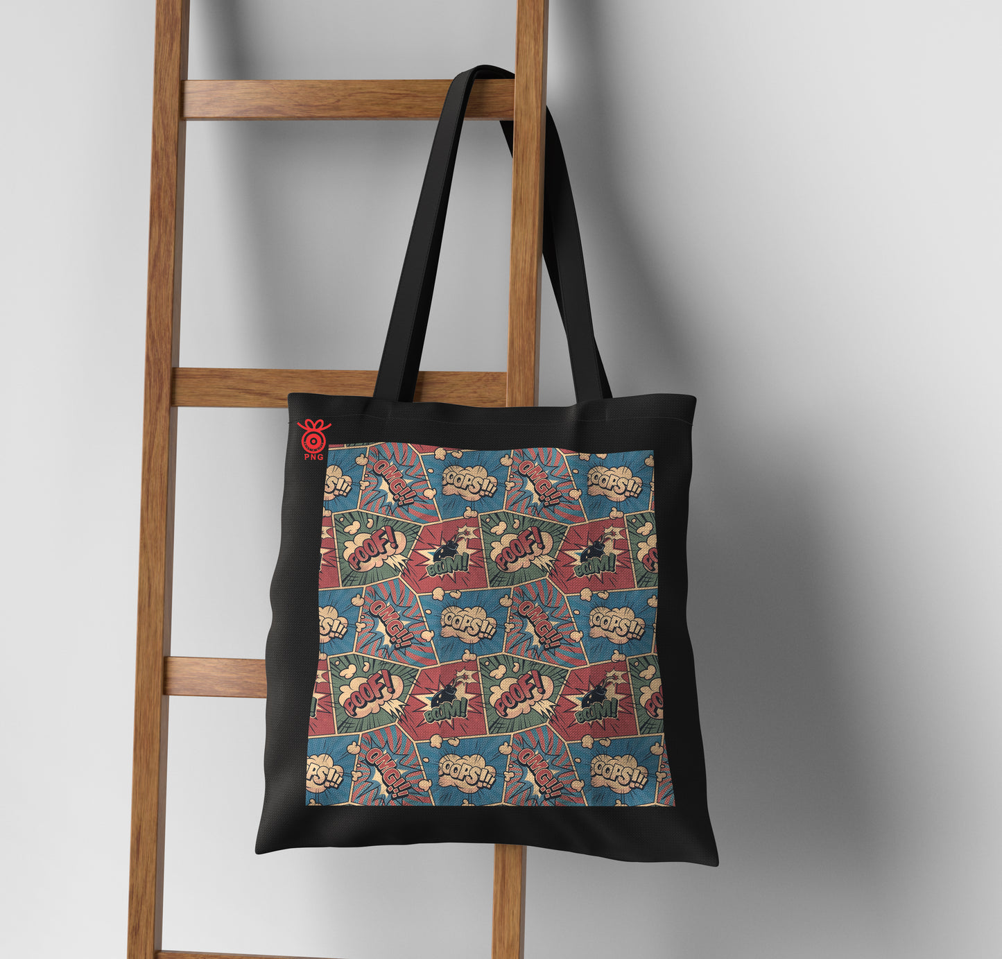 Comic Bubbles Seamless Design Tote Bag (14 X 16 Inches) For Shopping, College, Travel