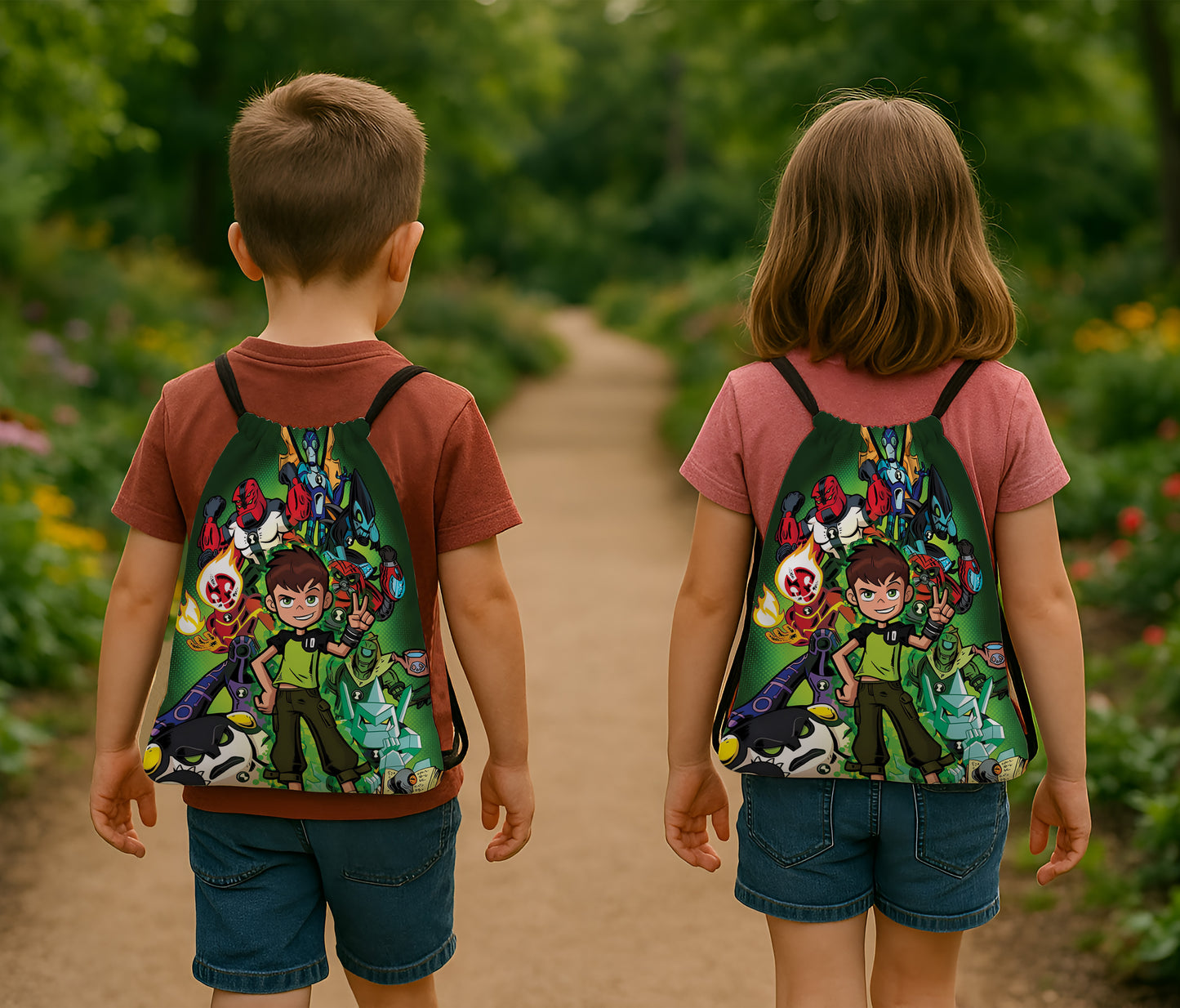 Ben 10 Omniverse Pattern Polyester String Backpack Bags for kids for Gym, Yoga, Tuition ,Beach Bag for 4-10 year boys and girls