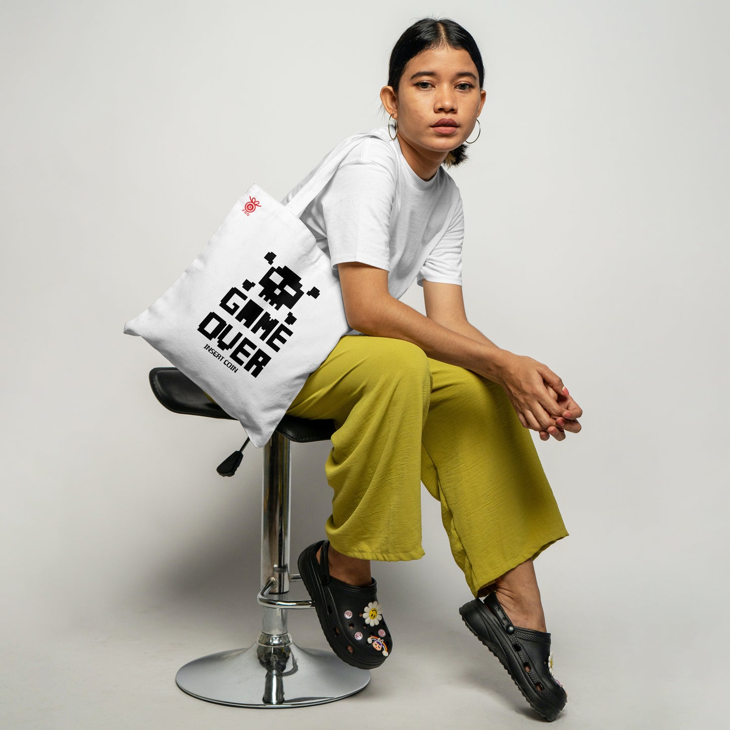 Game Over Design Tote Bag (14 X 16 Inches) For Shopping, College, Travel