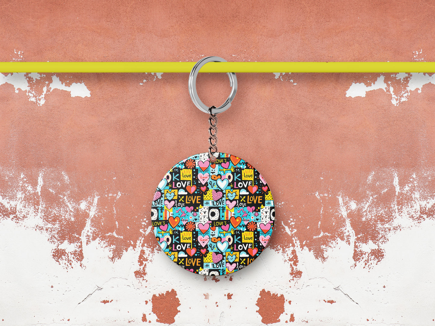 Valentines Day Pop Art Mug and Keychain Combo 330 ml Coffee Mug