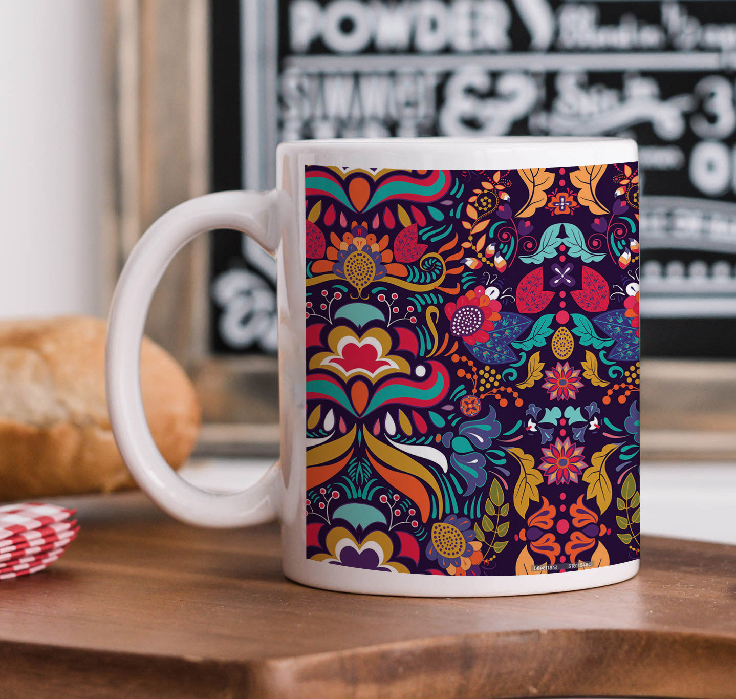Abstract seamless ornamental pattern Mug and Coaster 330 ml Coffee Mug