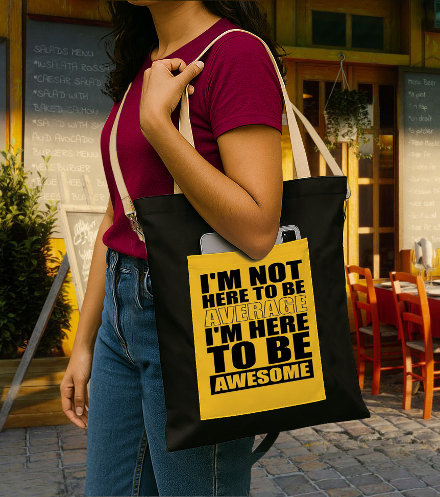 I am not here Printed Women's Girls Cross Body Sling Bag with Extra Front Pocket, College Bag for Girls, Tote Bag for Shopping,Travel