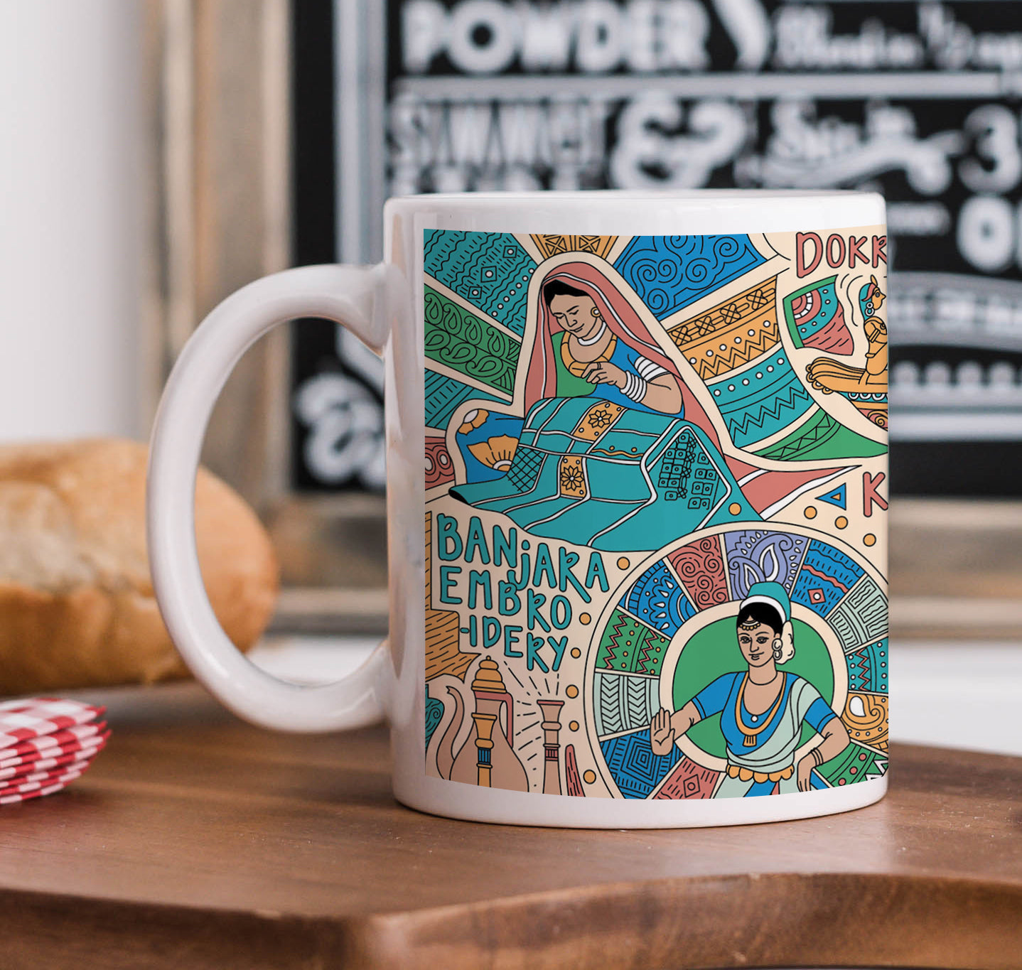 Andhra Pradesh Traditional Activities Combo Mugs and Coaster(Set of 2 Mugs and 2 coasters) 330 ml Coffee Mug