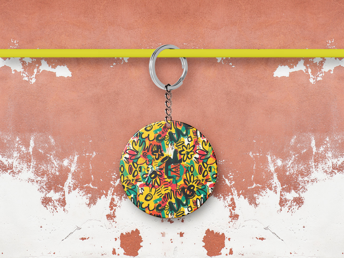 Colorful painting Design Mug and Keychain Combo 330 ml Coffee Mug