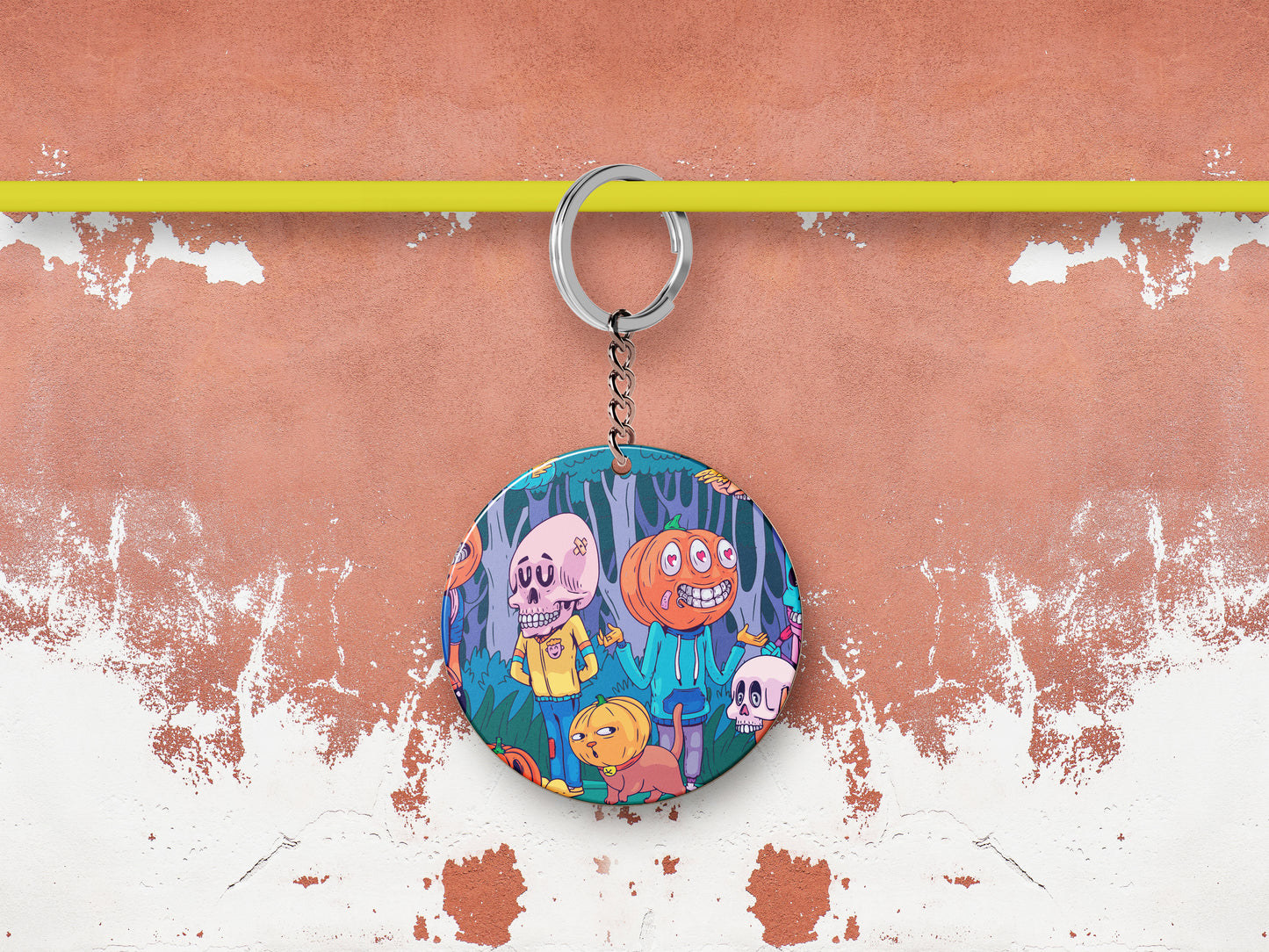 Spooky Art Mug and Keychain Combo 330 ml Coffee Mug