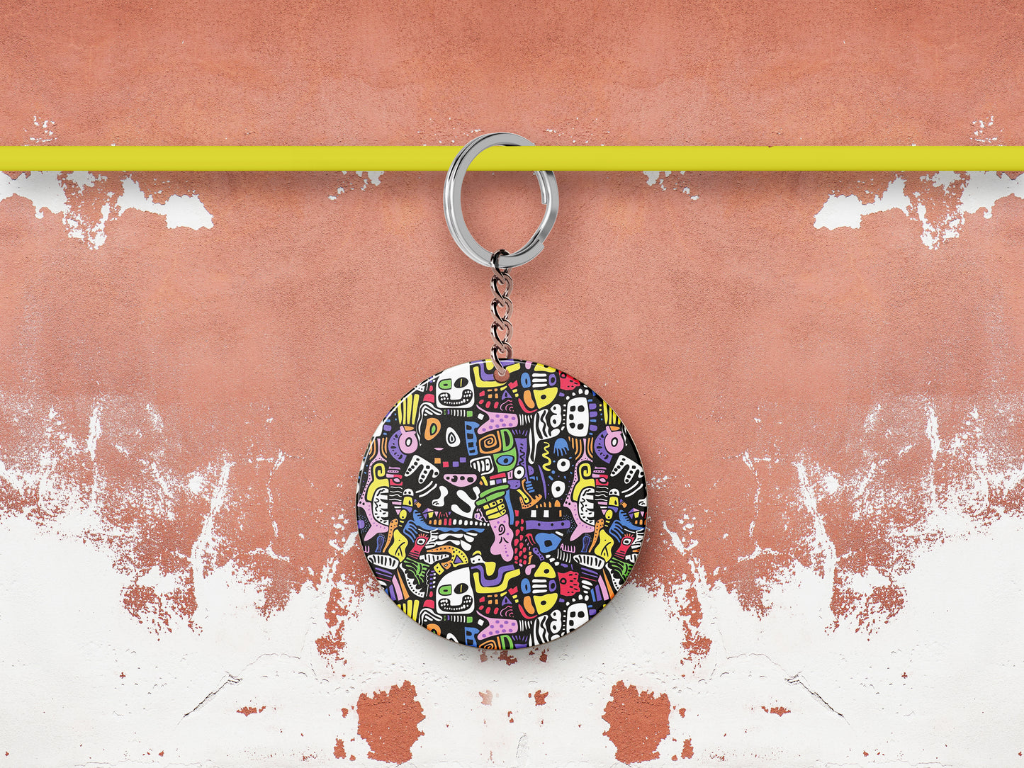 Colorful Cartoon Characters Design Mug and Keychain Combo 330 ml Coffee Mug