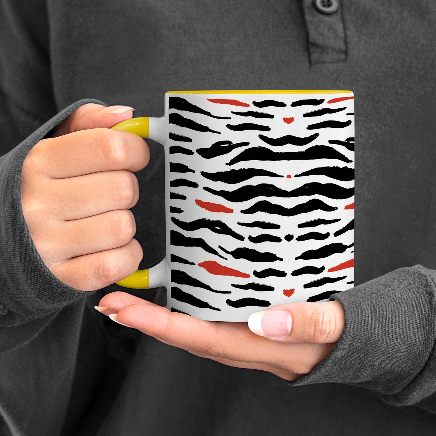 tiger skin pattern design Pattern Yellow Handle 330 ml Coffee Mug