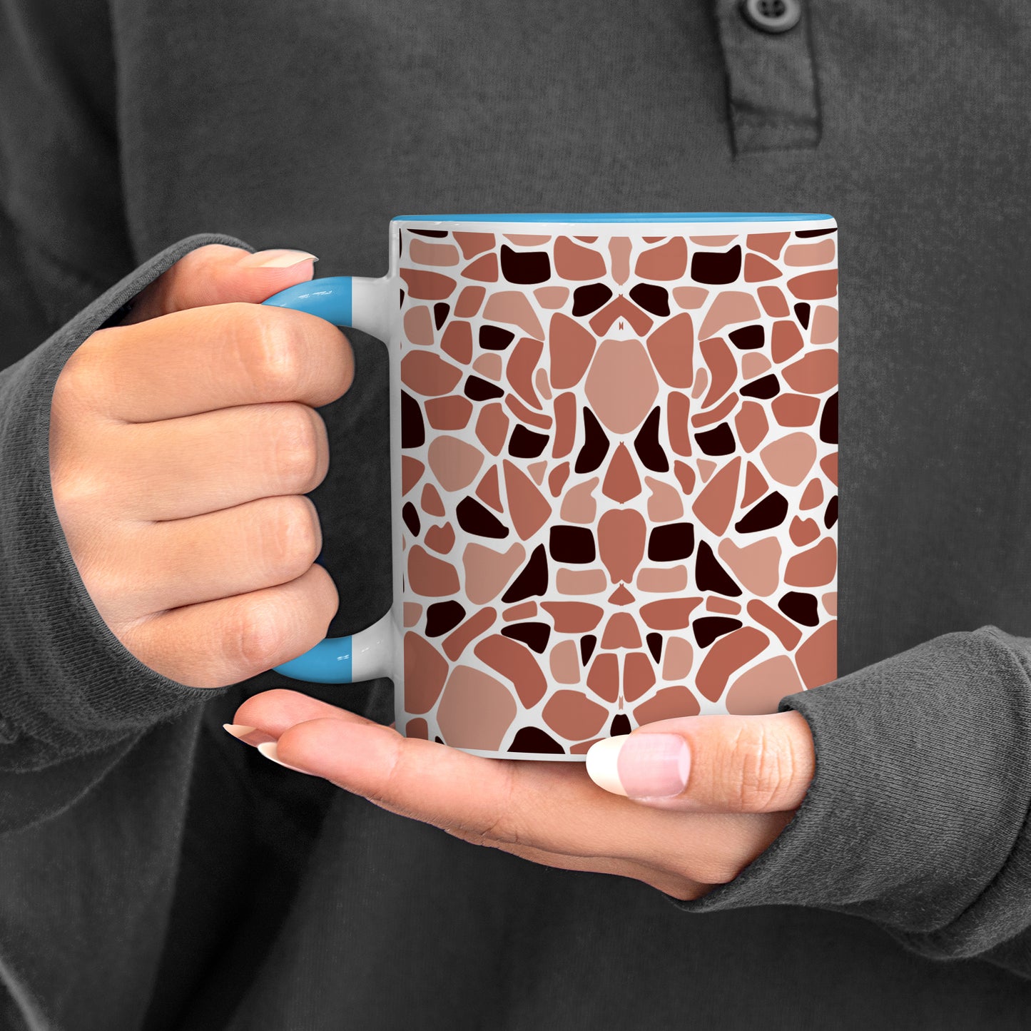 Stone seamless Pattern Sky Blue Handle 330 ml Coffee Mug