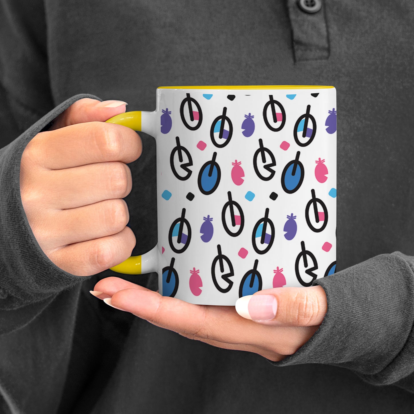 vector leaves pattern design Pattern Yellow Handle 330 ml Coffee Mug