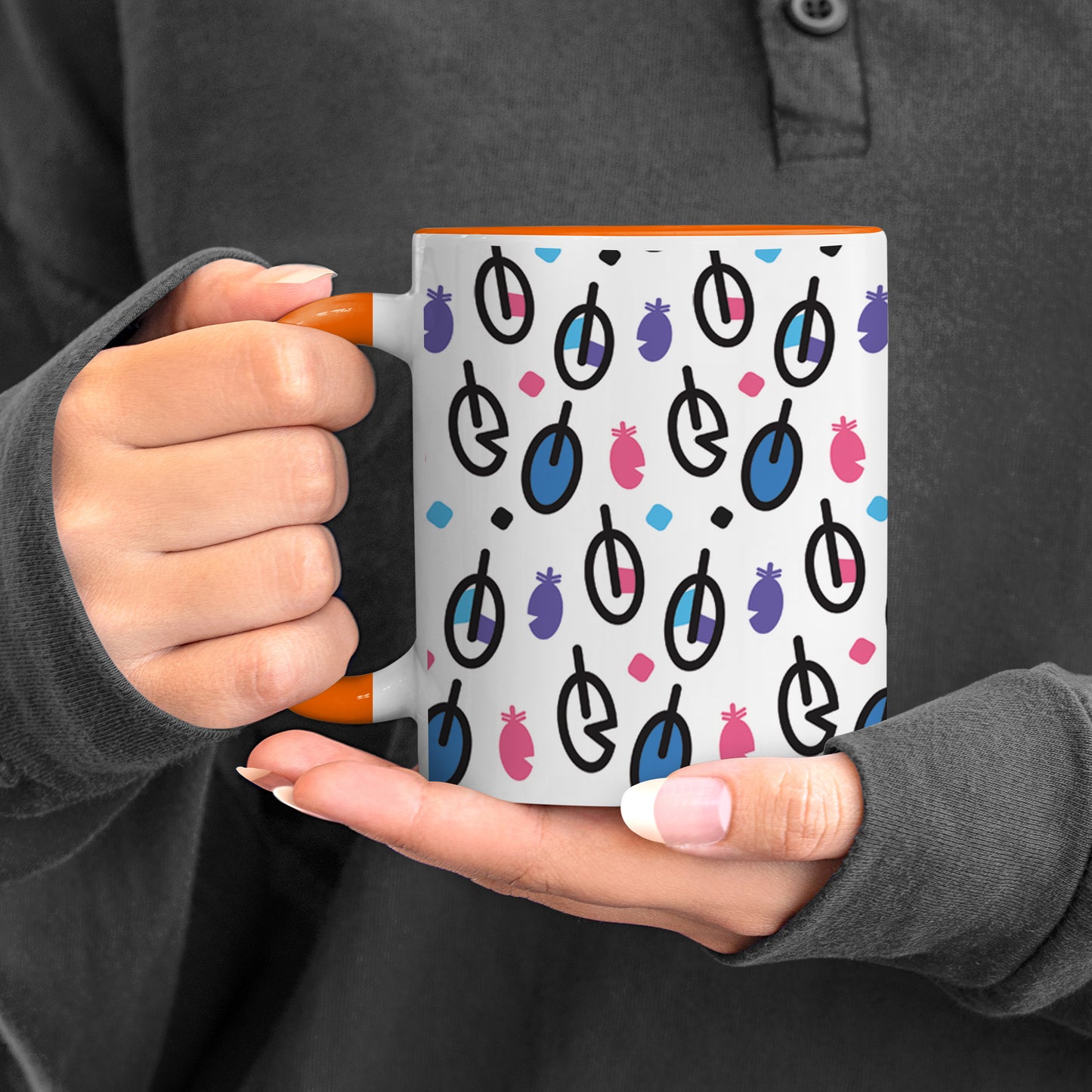 Vector leaves pattern design Orange Handle 330 ml Coffee Mug