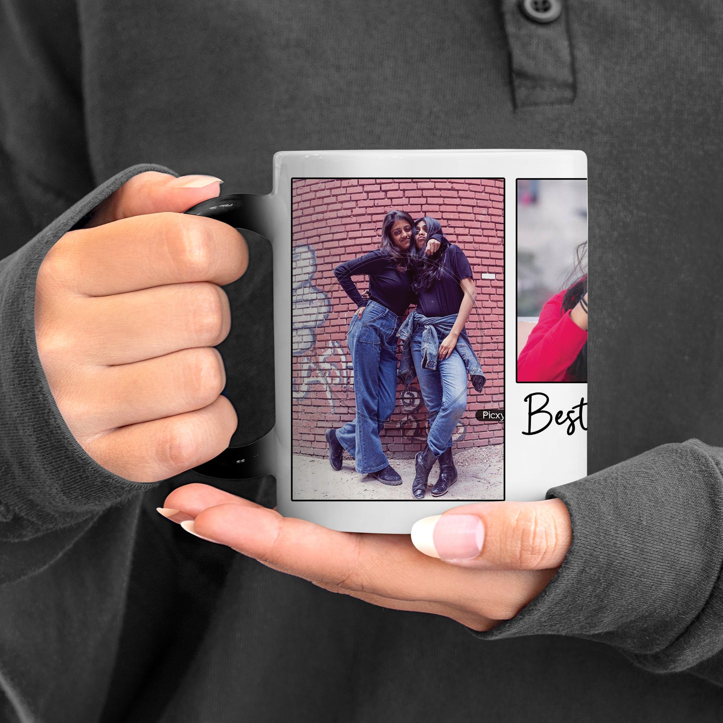 Friend forever personalized add three photos magic mug 330 ml Coffee Mug