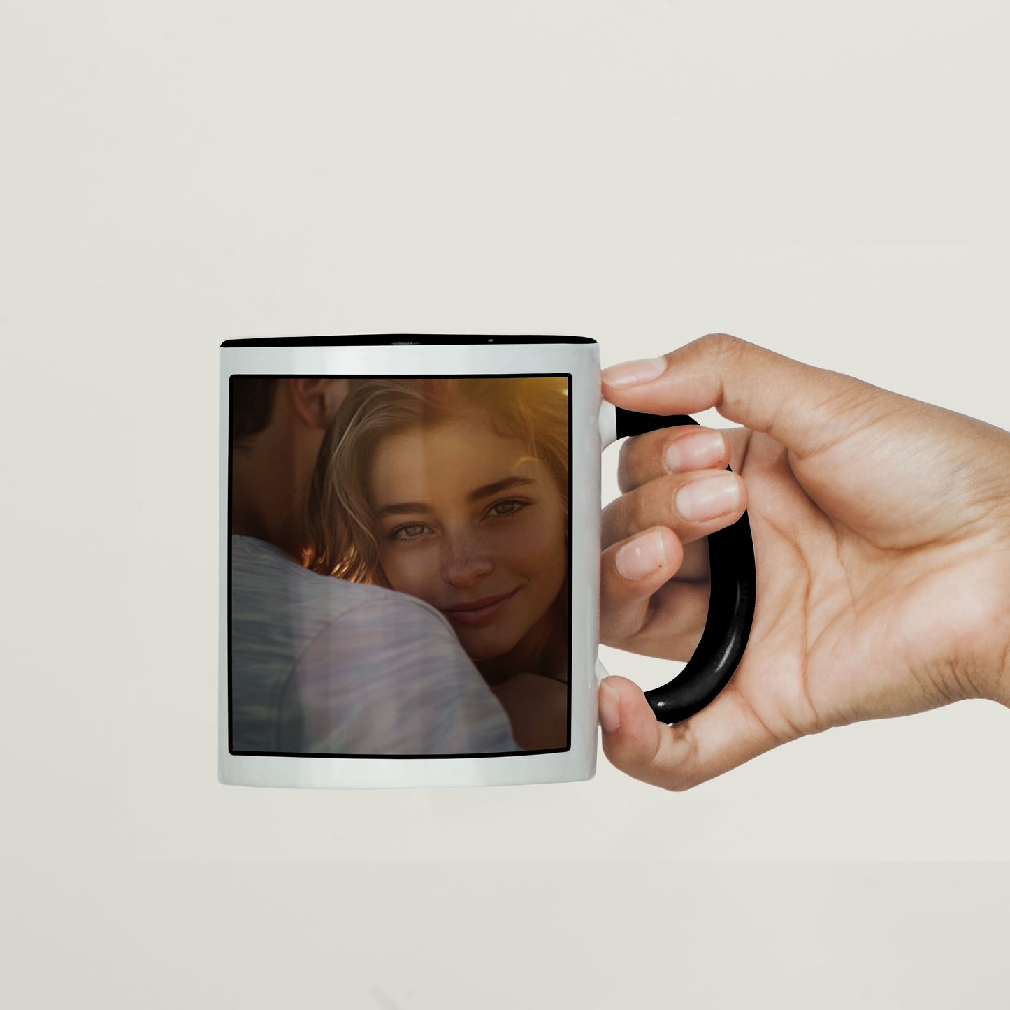 Best Couple Personalized Add Two Photos Black Handle 330 ml Coffee Mug