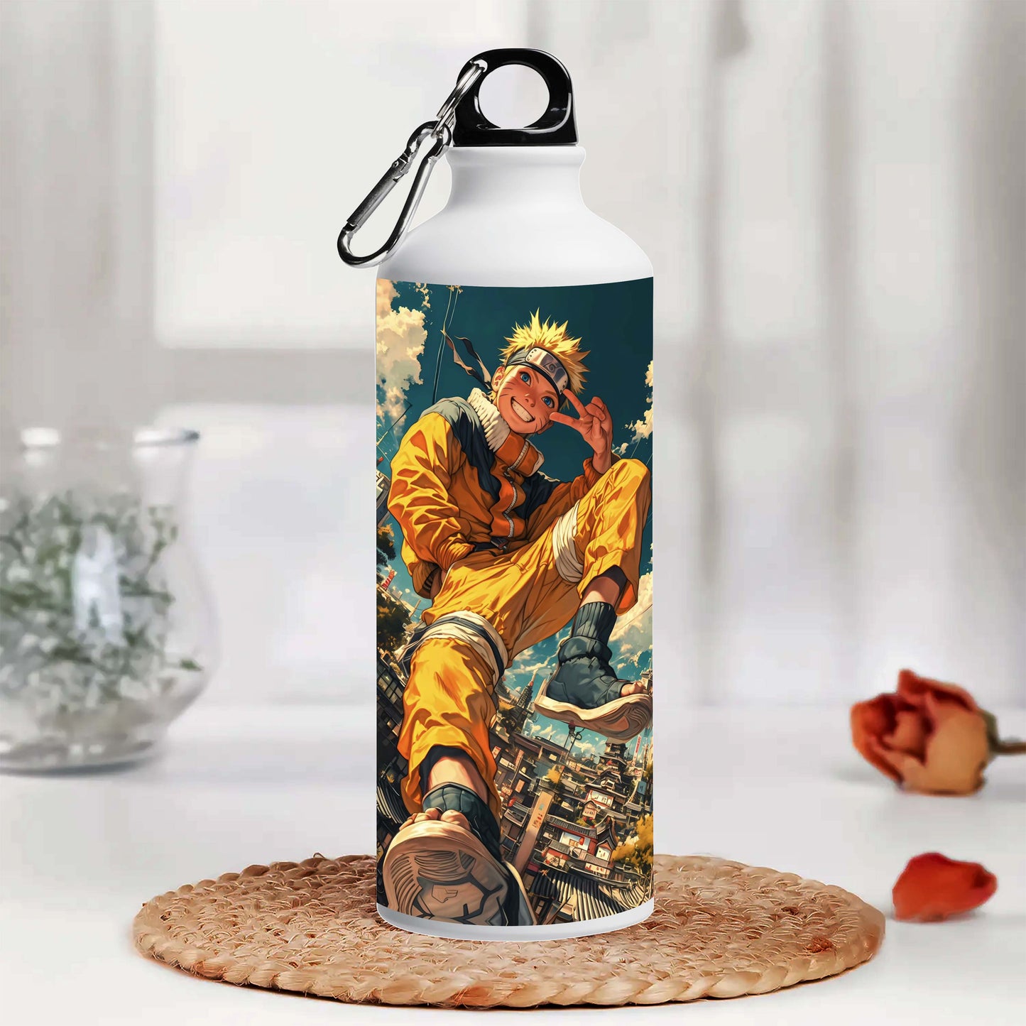 Naruto 2 Printed Aluminum Sipper Water Bottle 750 ml For Gym, Yoga, Kids, Boys, Girls, Brother, Sister, Babies, Baby, Workout, Adults
