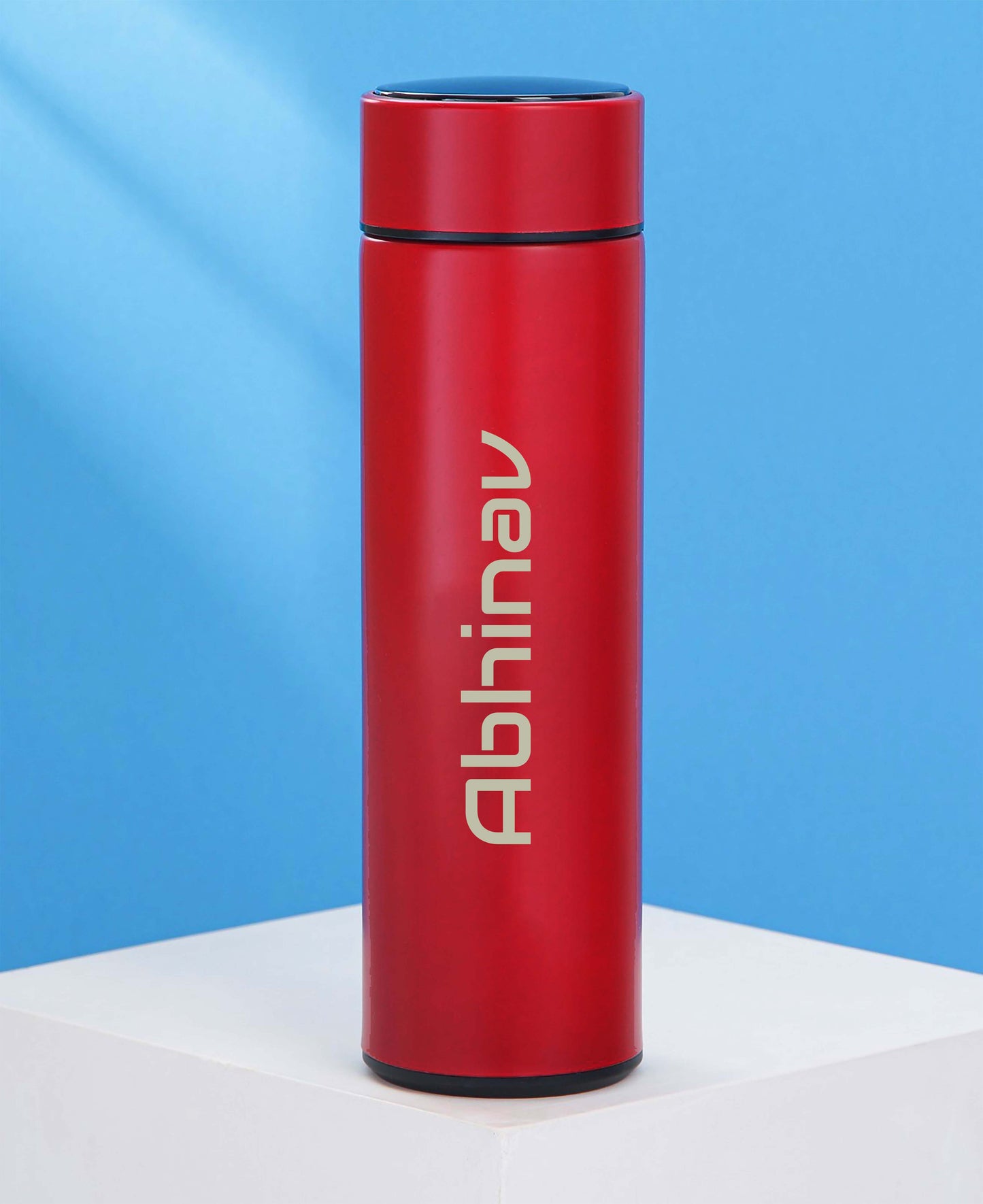 Personalized Red Temperature Bottle 500ml with Smart led