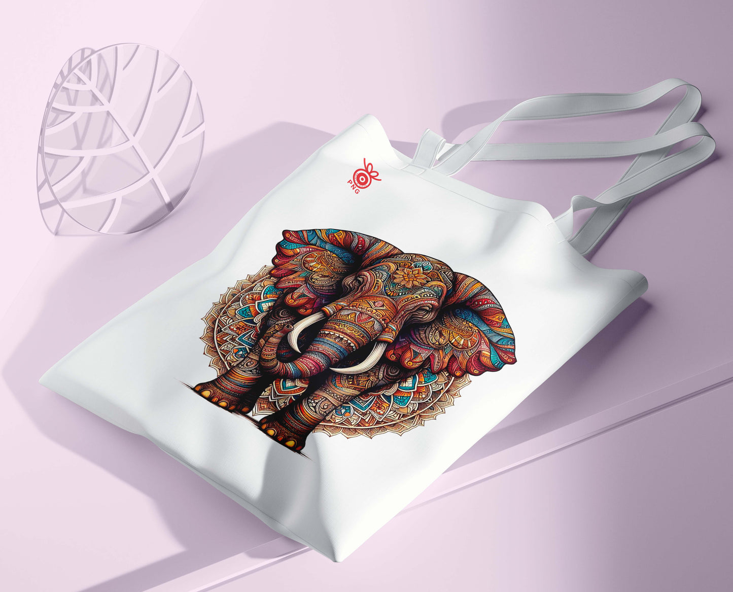 Colorful Elephant Design Tote Bag (14 X 16 Inches) Tote bag For Shopping, College, Travel