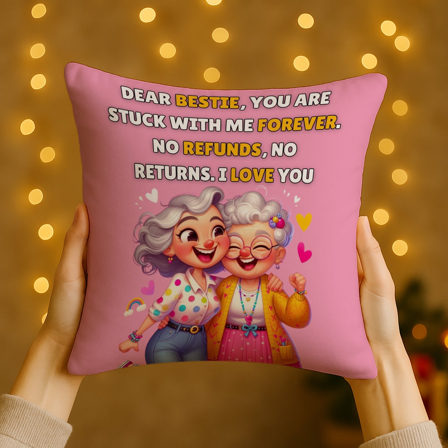 Dear Bestie Design Cushion (12x12 inches) Pack of 1