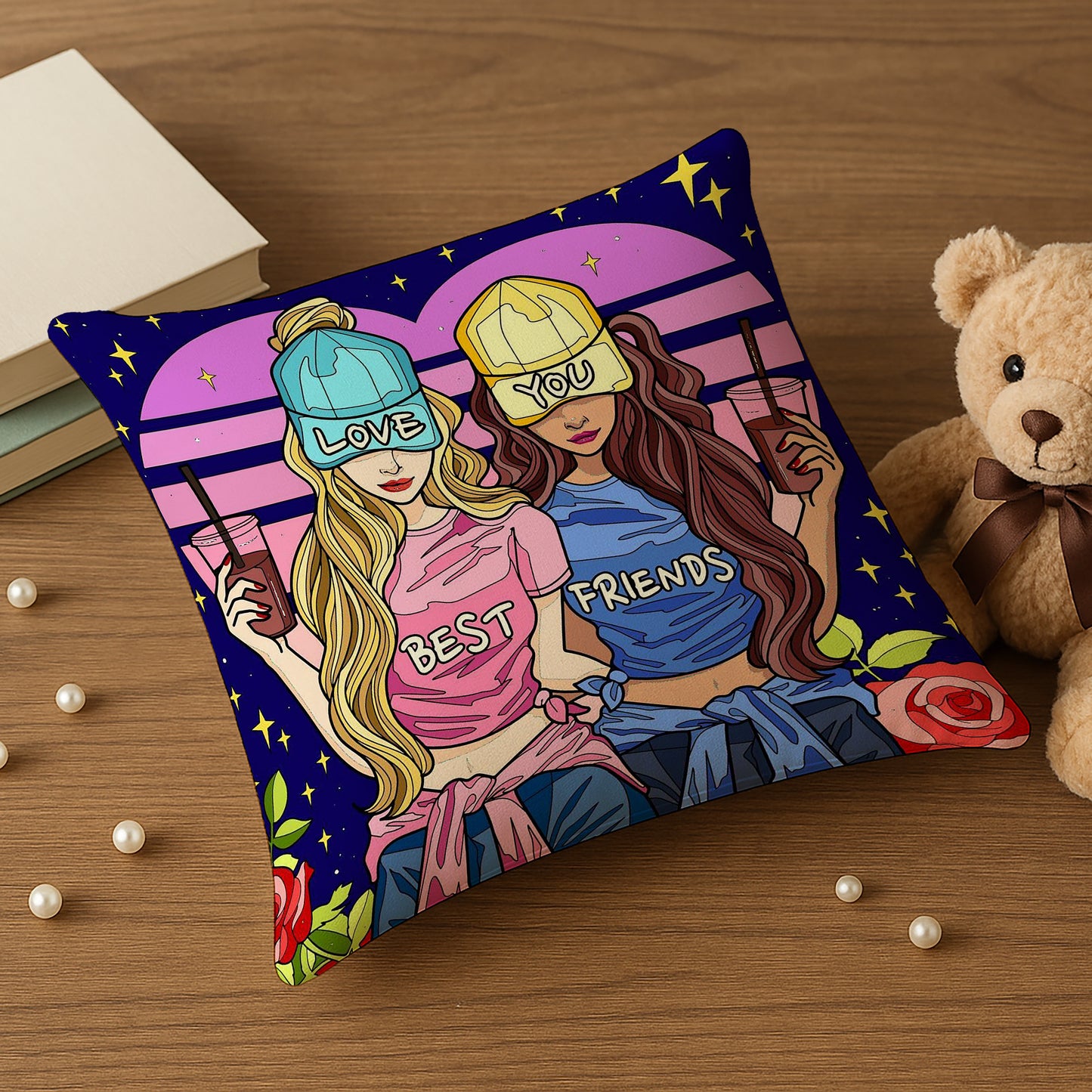 Best Friend Design Cushion (12x12 inches) Pack of 1