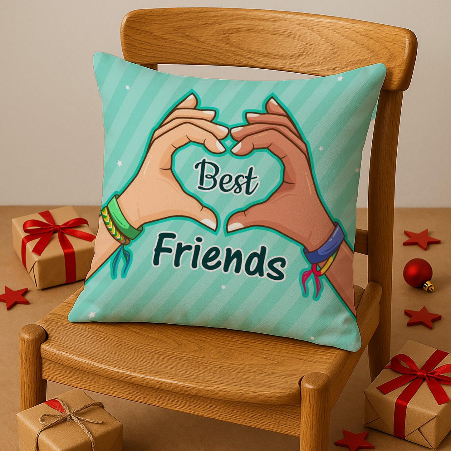 Best Friend Design Cushion (12x12 inches) Pack of 1