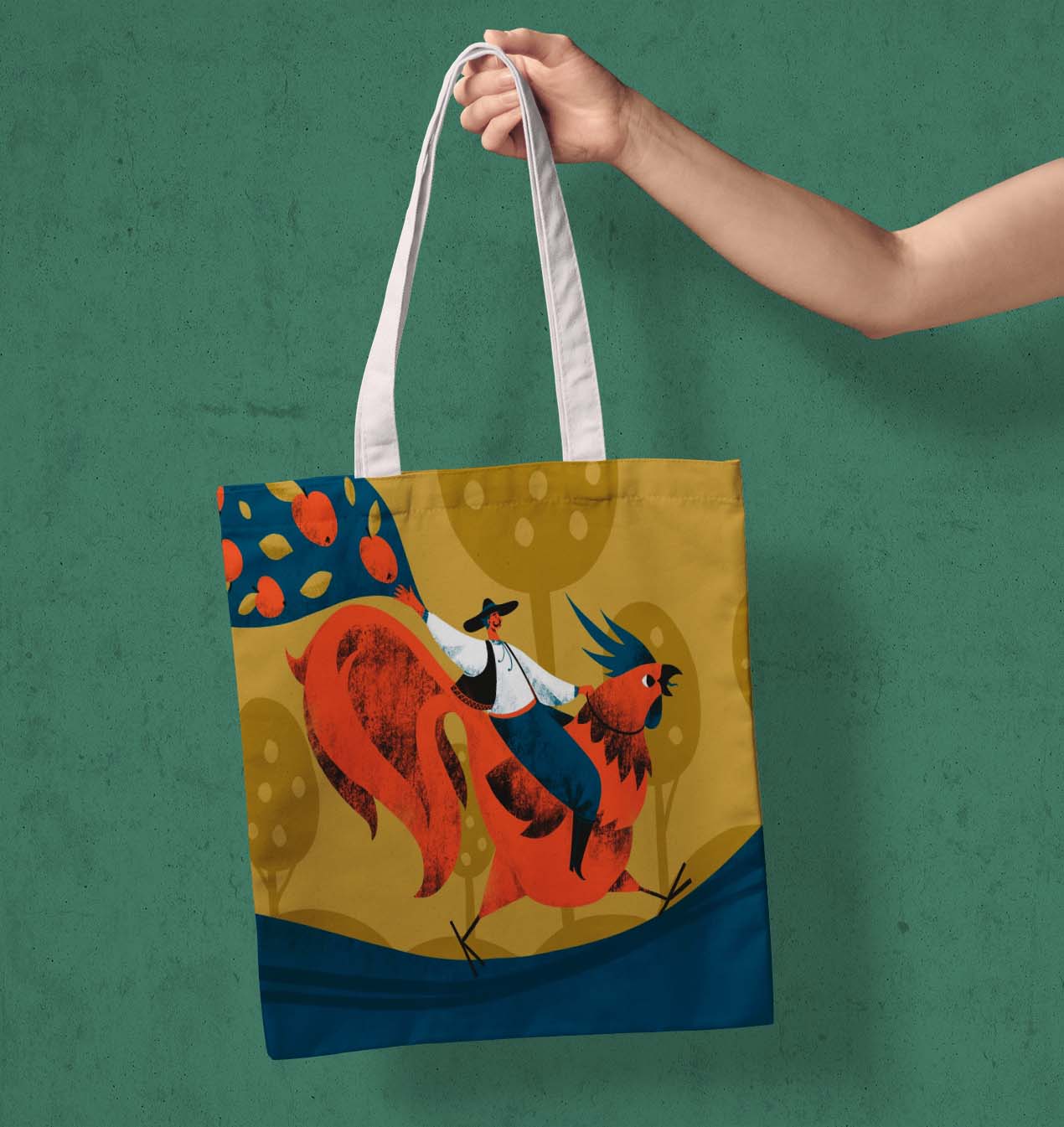 Abstract Design Printed White Tote Bag (14 X 16 Inches) For Shopping, College, Travel