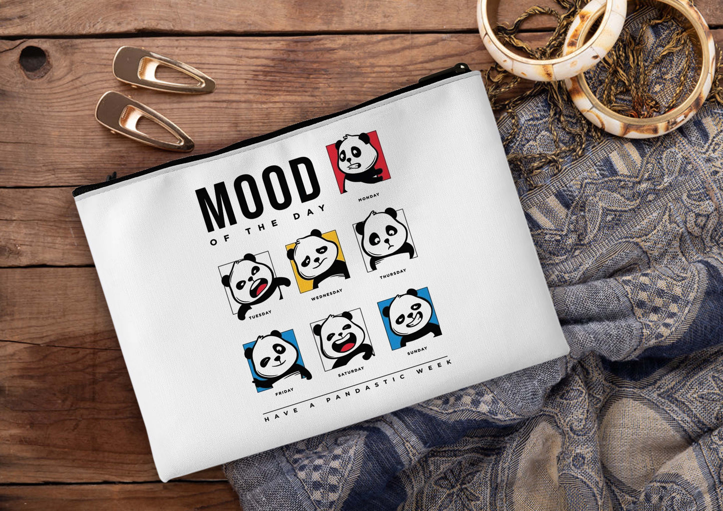 Mood Printed Design Tote Bag with Pouch Bag (14 X 16 Inches) For Shopping, College, Travel