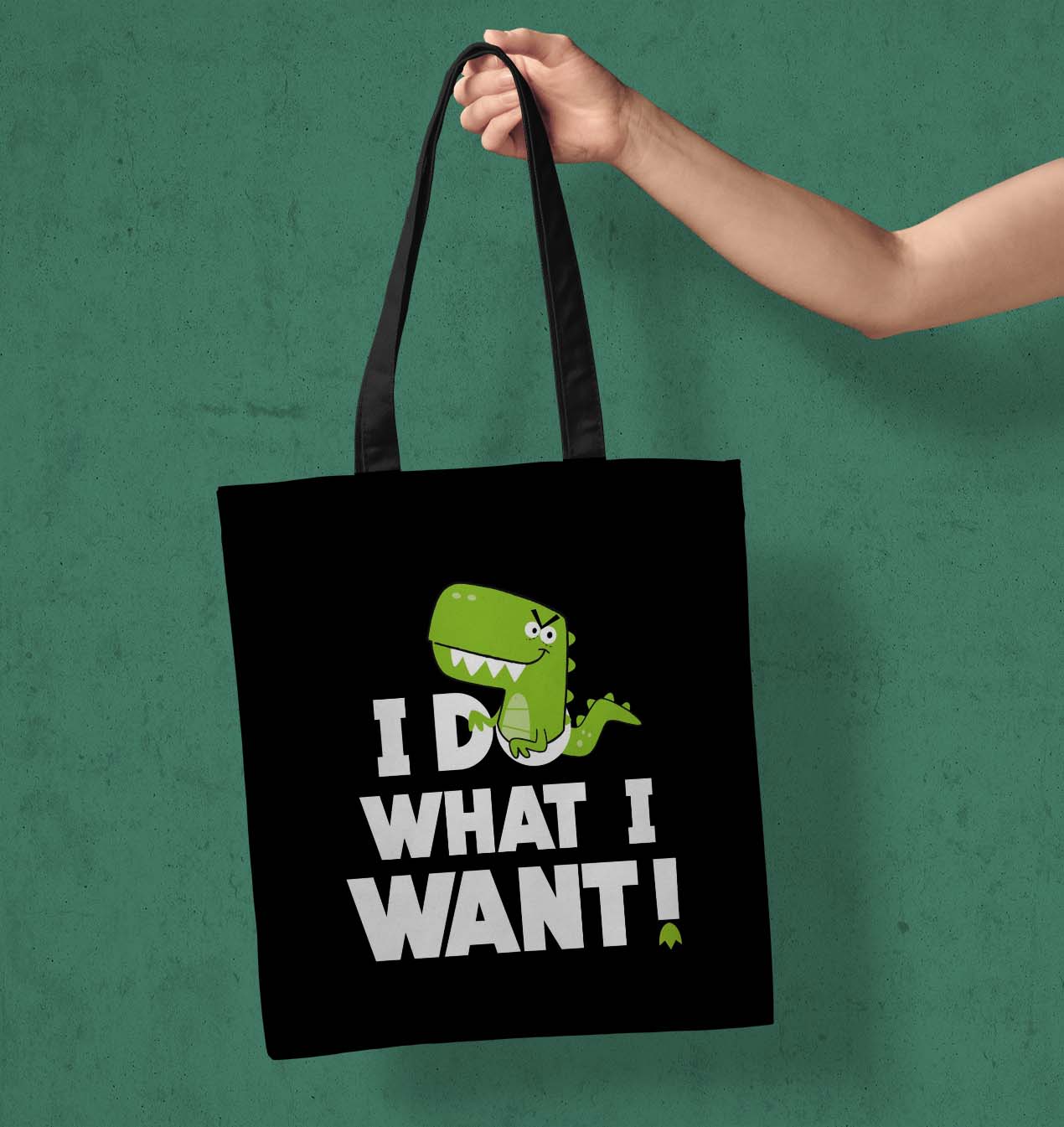I Do What i want Printed Black Tote Bag (14 X 16 Inches) For Shopping, College, Travel