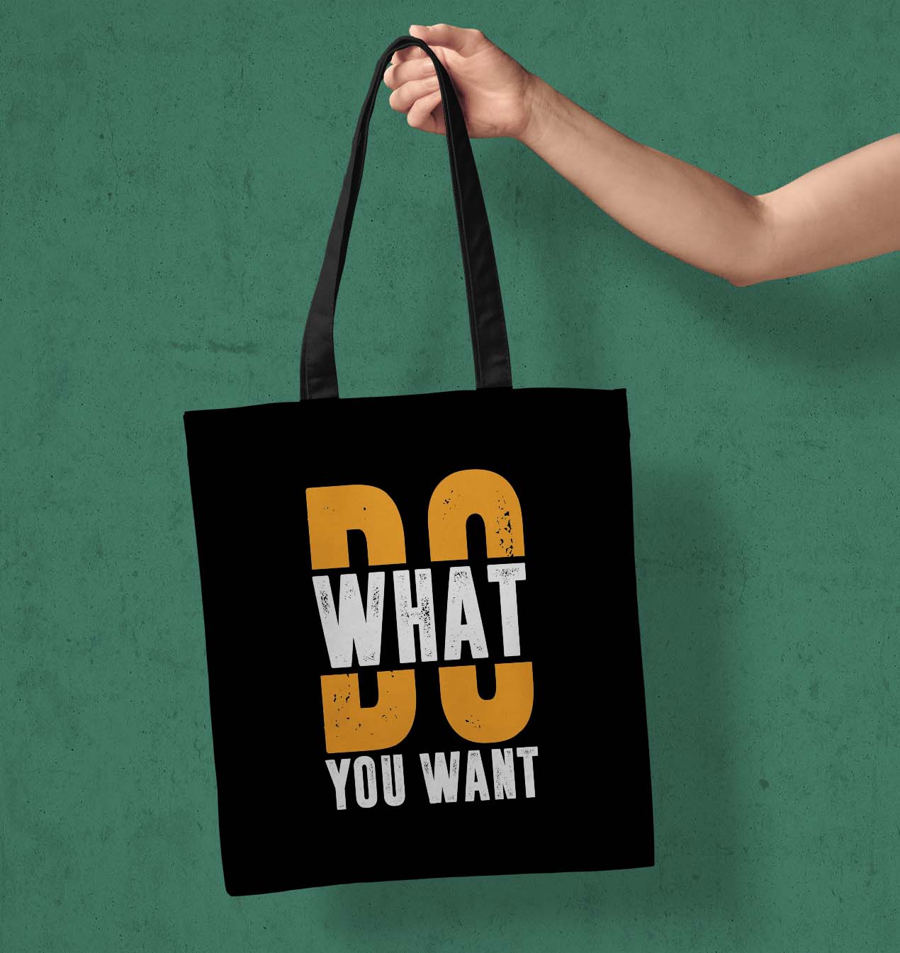 Do what u want Printed Black Tote Bag (14 X 16 Inches) For Shopping, College, Travel (Copy)