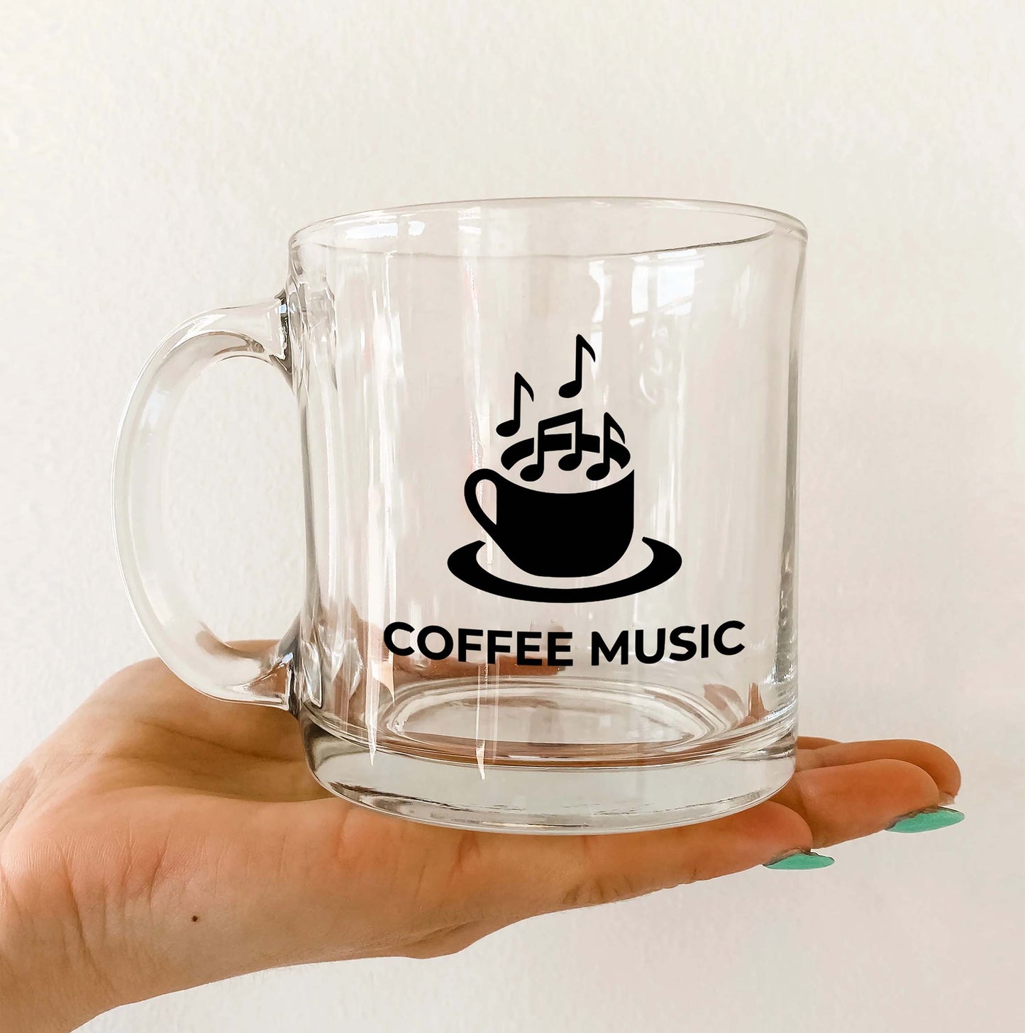coffee music Printed Glass Mug