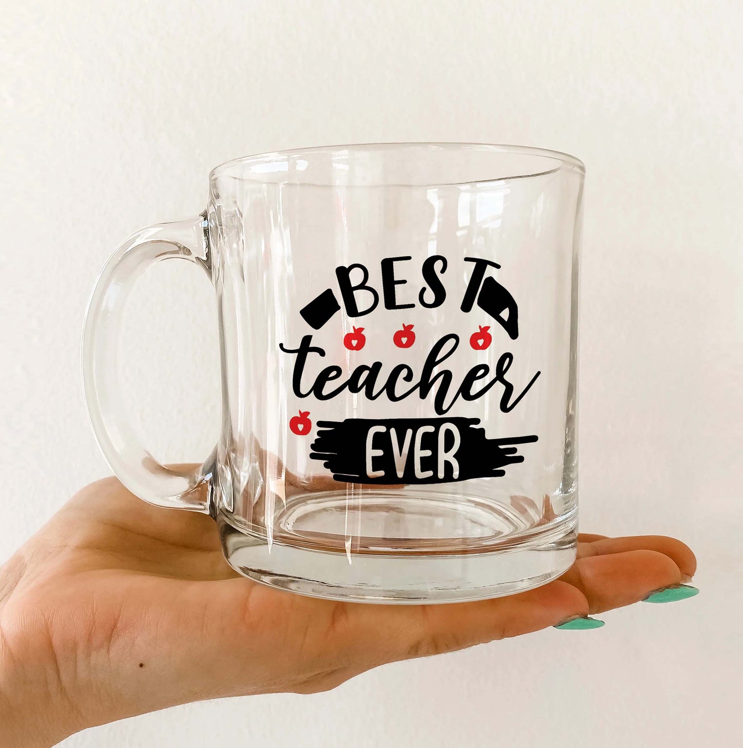 best teacher ever Printed Glass Mug