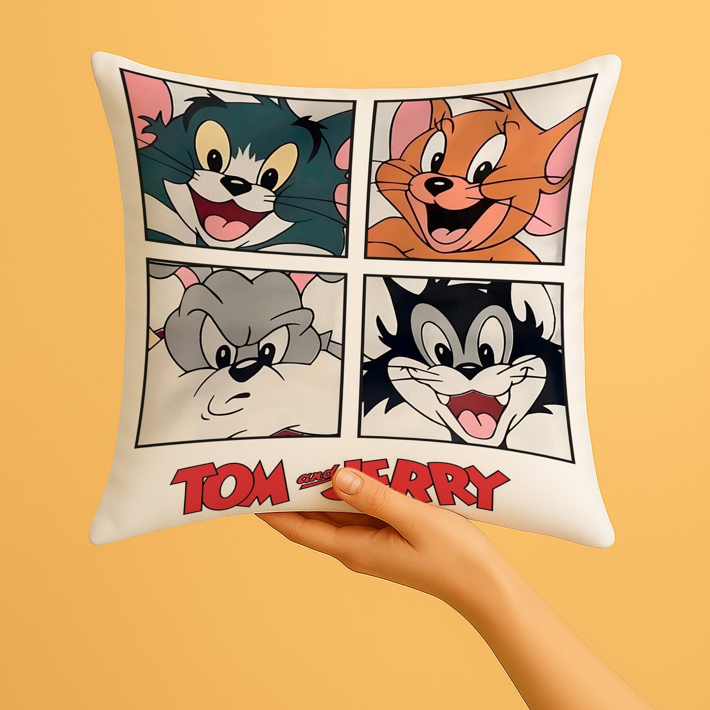 Tom And Jerry Design Cushion (12x12 inches) Pack of 1
