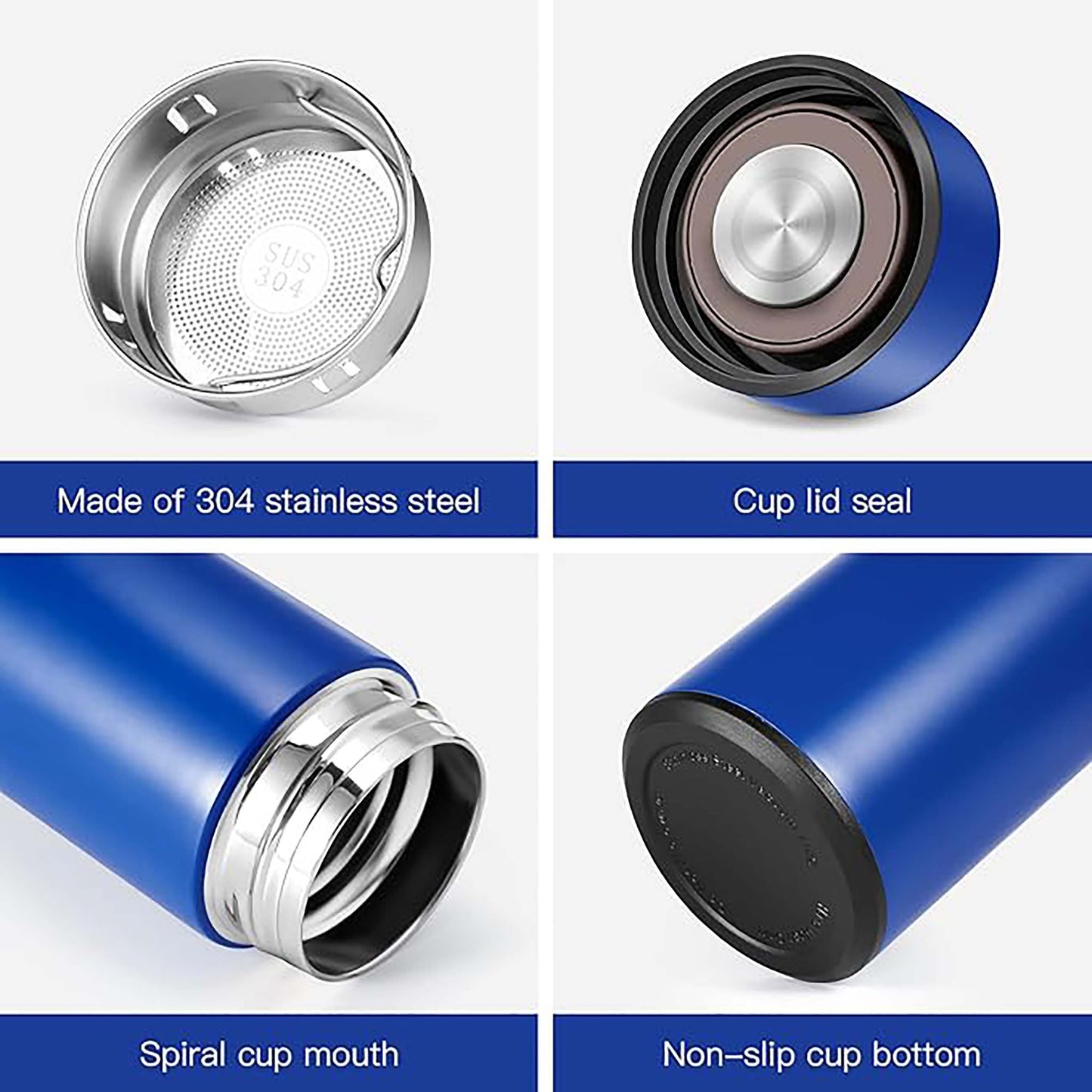 Personalized Bue Temprature Bottle 500ml with Smart led