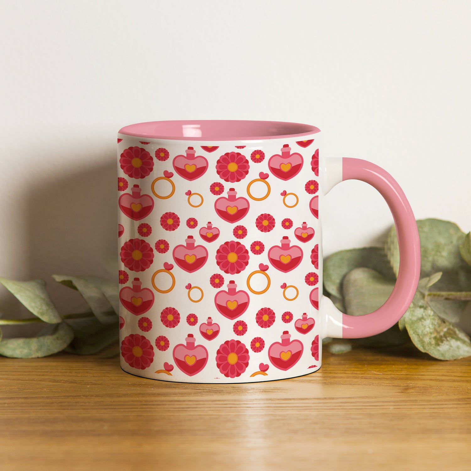 Pink Handle Mugs