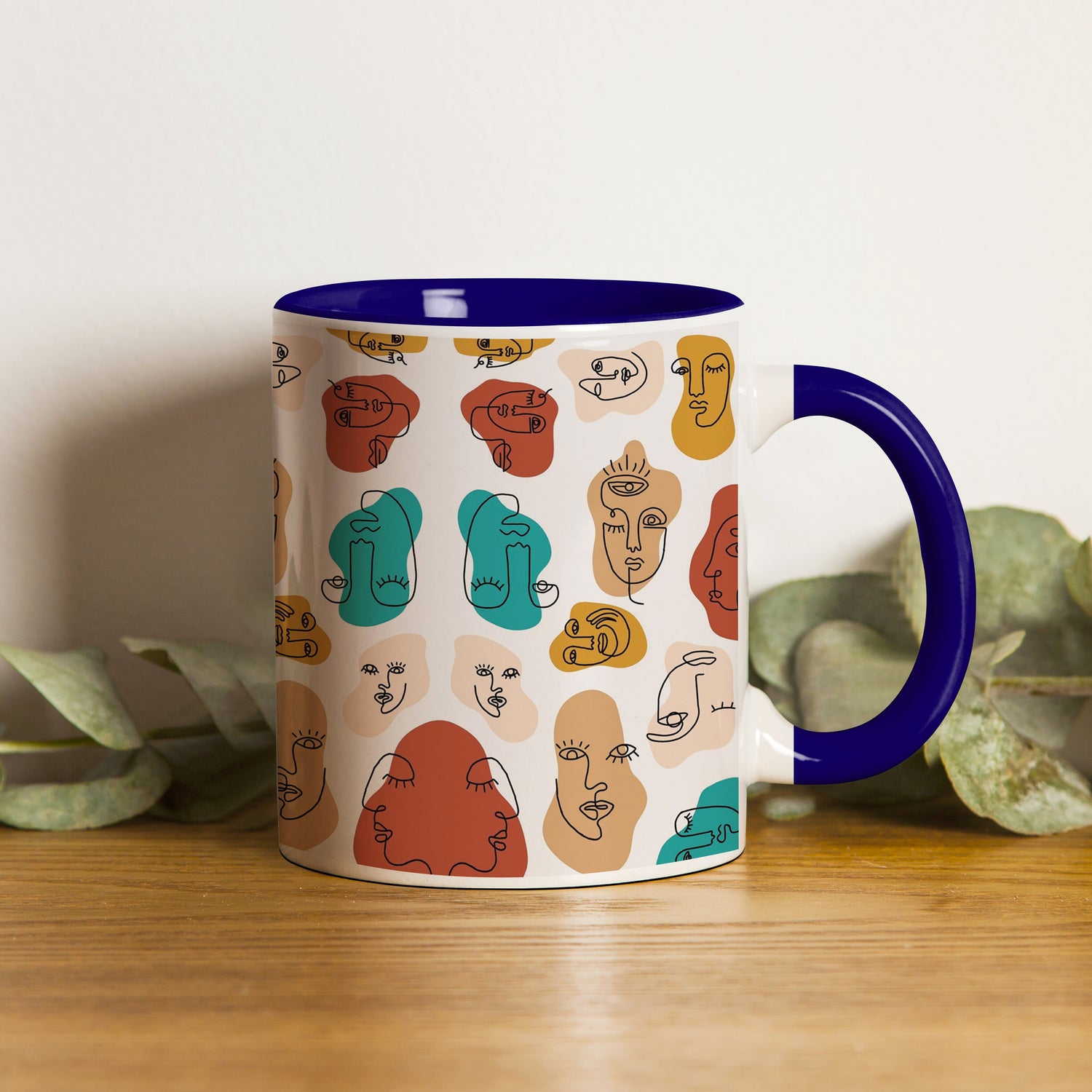 Dark Blue Handle Mug