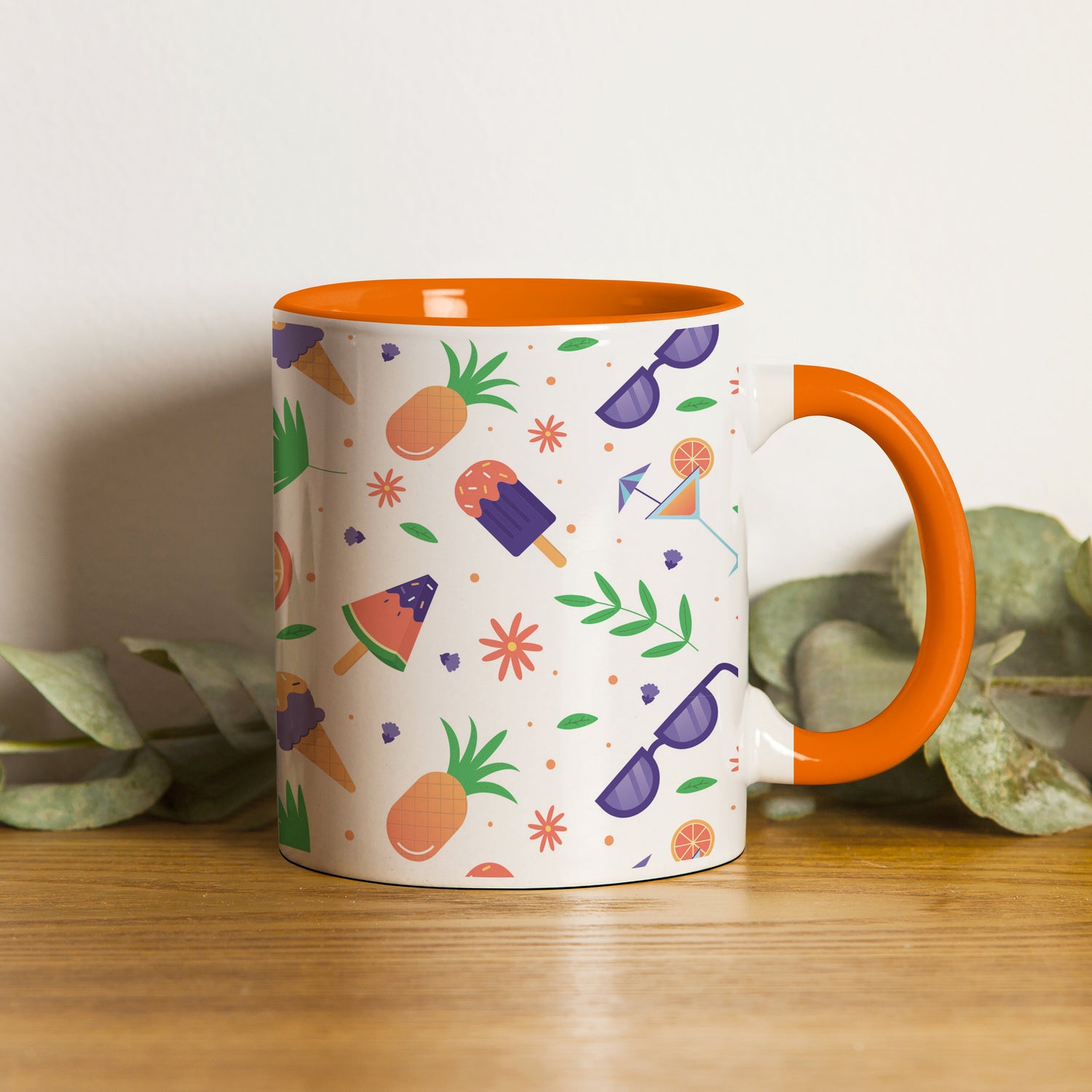 Orange Handle Mug