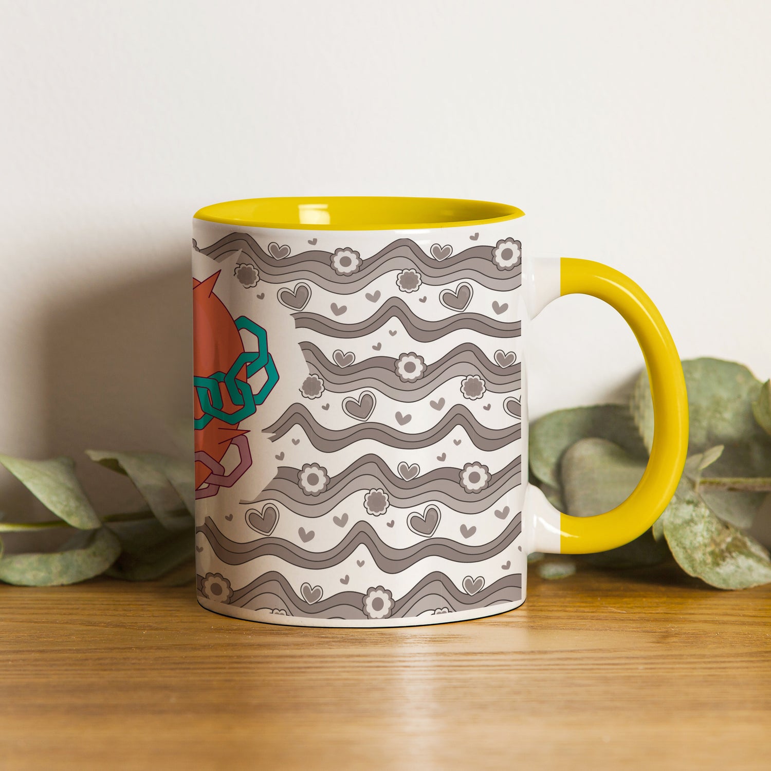 Yellow Handle Mug