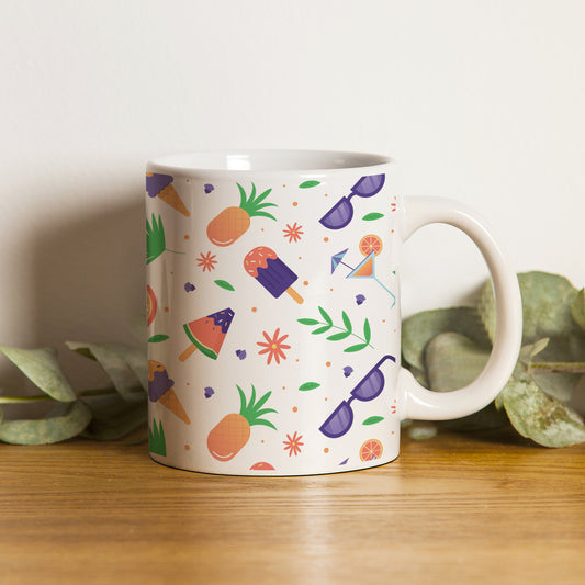 vector Summer pattern design pattern White 330 ml Coffee Mug