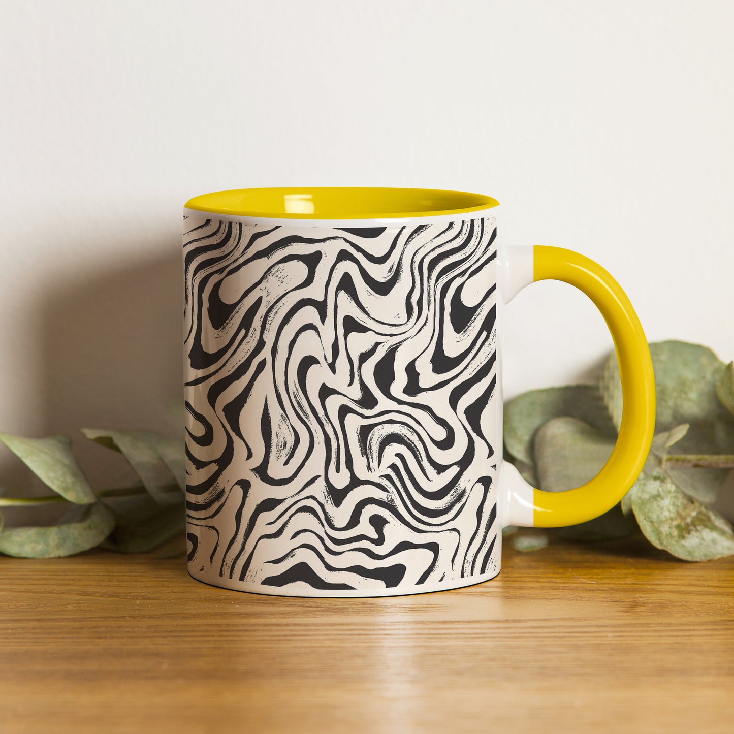 Curated pattern design Pattern Yellow Handle 330 ml Coffee Mug