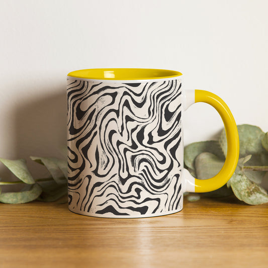 Curated pattern design Pattern Yellow Handle 330 ml Coffee Mug